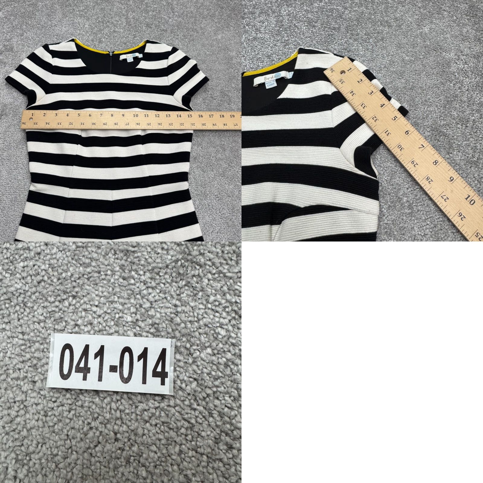 Boden Boden Striped A-Line Dress Womens 12 Multicolor Knit Midi Cap Sleeve Zipper Round Neck Short Sleeve Size XL / US 12-14 / IT 48-50 - 9 Thumbnail