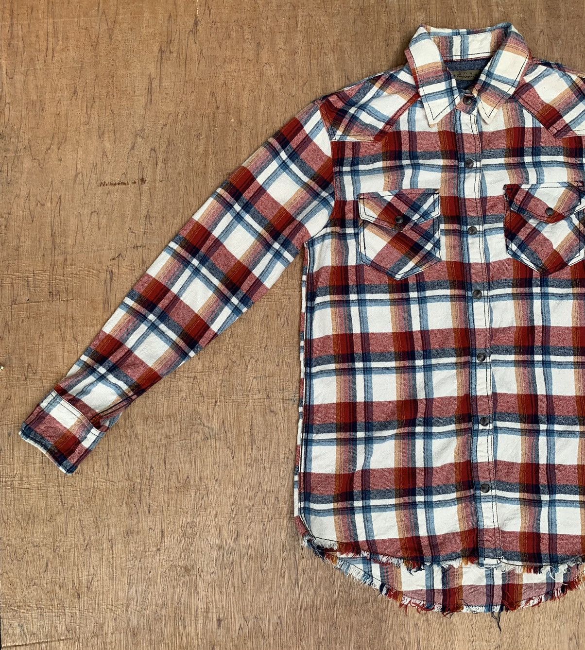 If Six Was Nine Rare Goa Snap Buttons Plaid Tartan Flannel Shirt Size US M / EU 48-50 / 2 - 12 Thumbnail