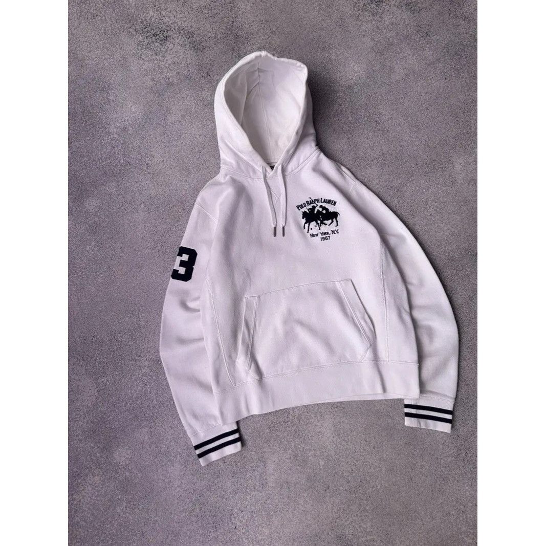 Polo Ralph Lauren VTG Polo Ralph Lauren New York Club White Hoodie Size US S / EU 44-46 / 1 - 2 Thumbnail
