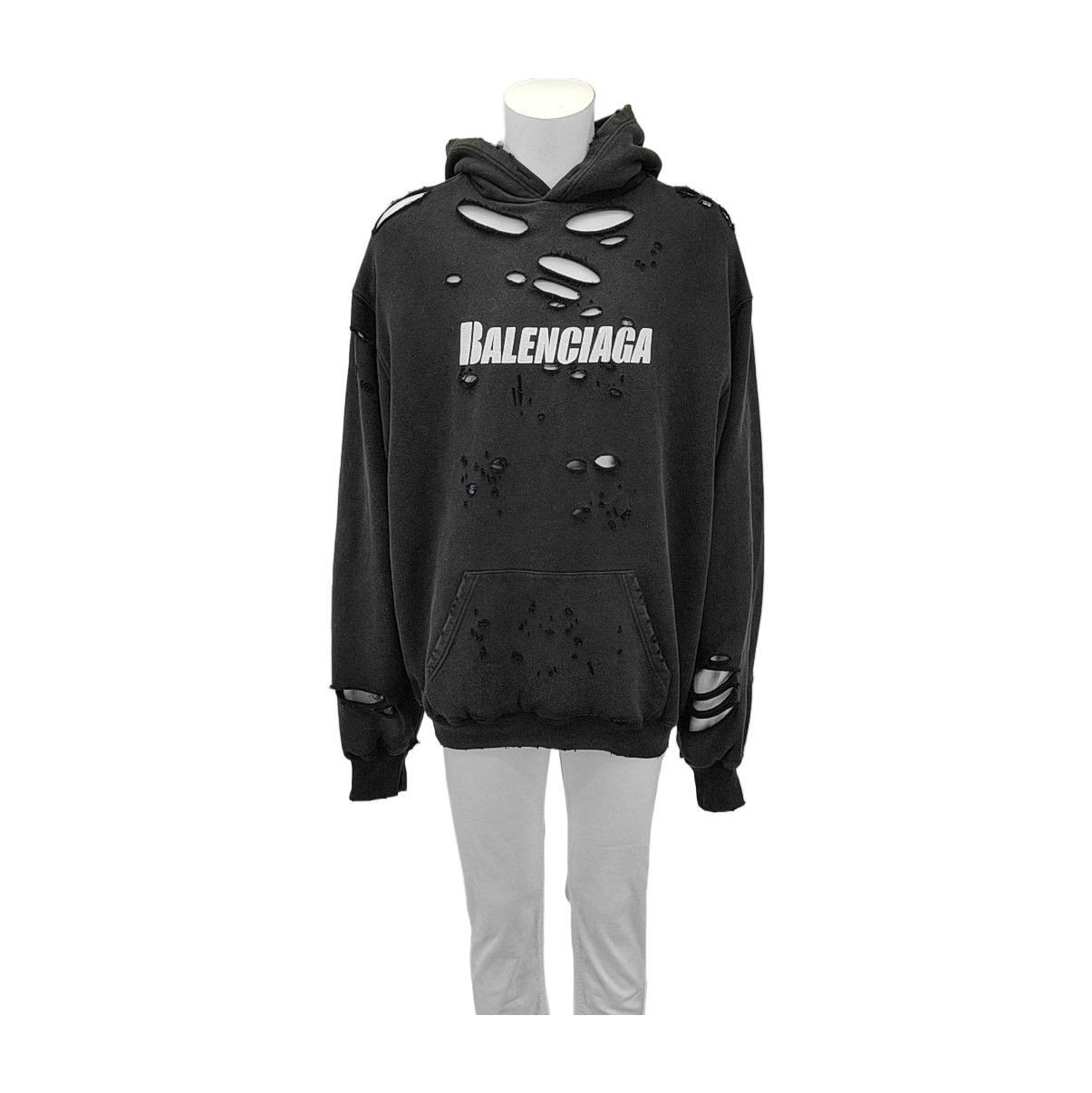 Balenciaga BALENCIAGA Destroyed Hoodie Size S Size US S / EU 44-46 / 1 - 1 Thumbnail