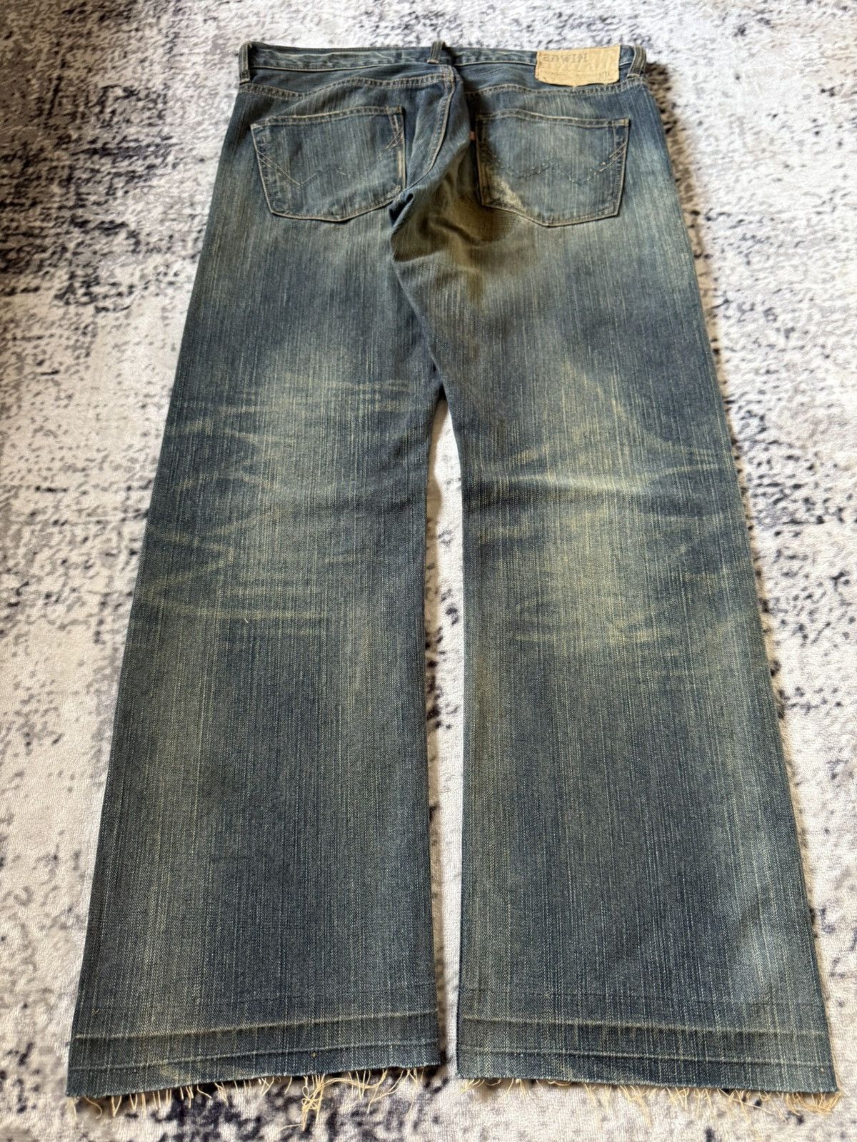 Japanese Brand Vintage Edwin 403xv Stitch Repaired Mud Wash Straight Jeans Size US 34 / EU 50 - 2 Thumbnail