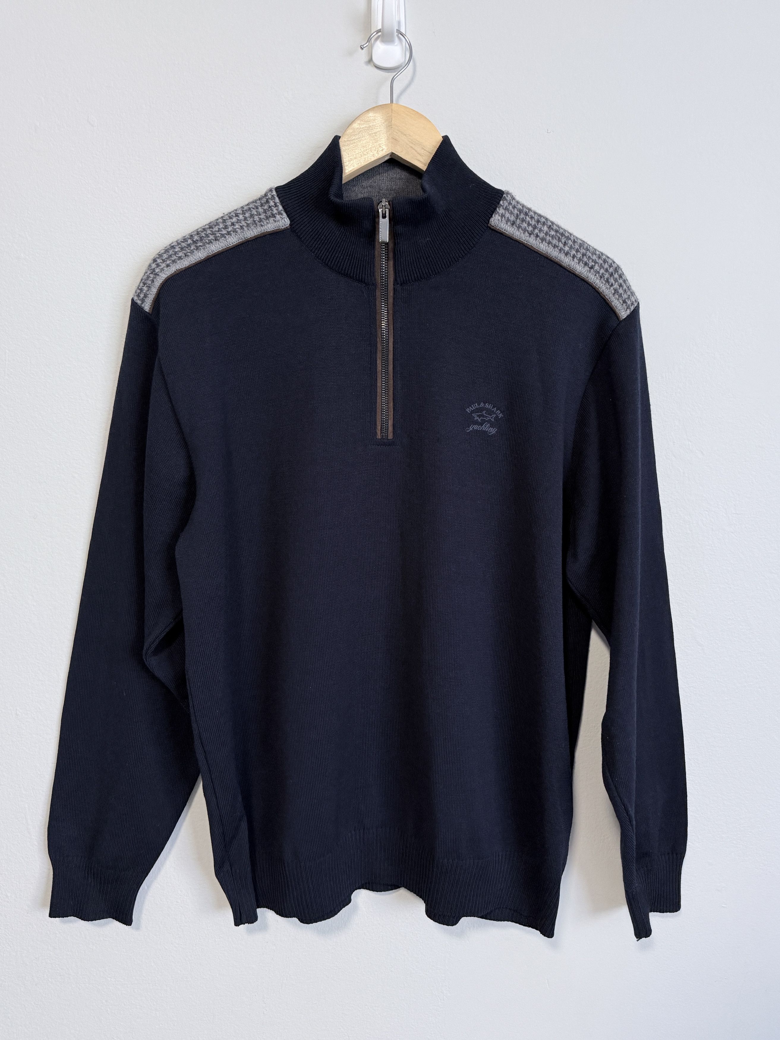 Paul & Shark PAUL & SHARK PULLOVER HALF ZIP WOOL SWEATER L Size US L / EU 52-54 / 3 - 1 Thumbnail