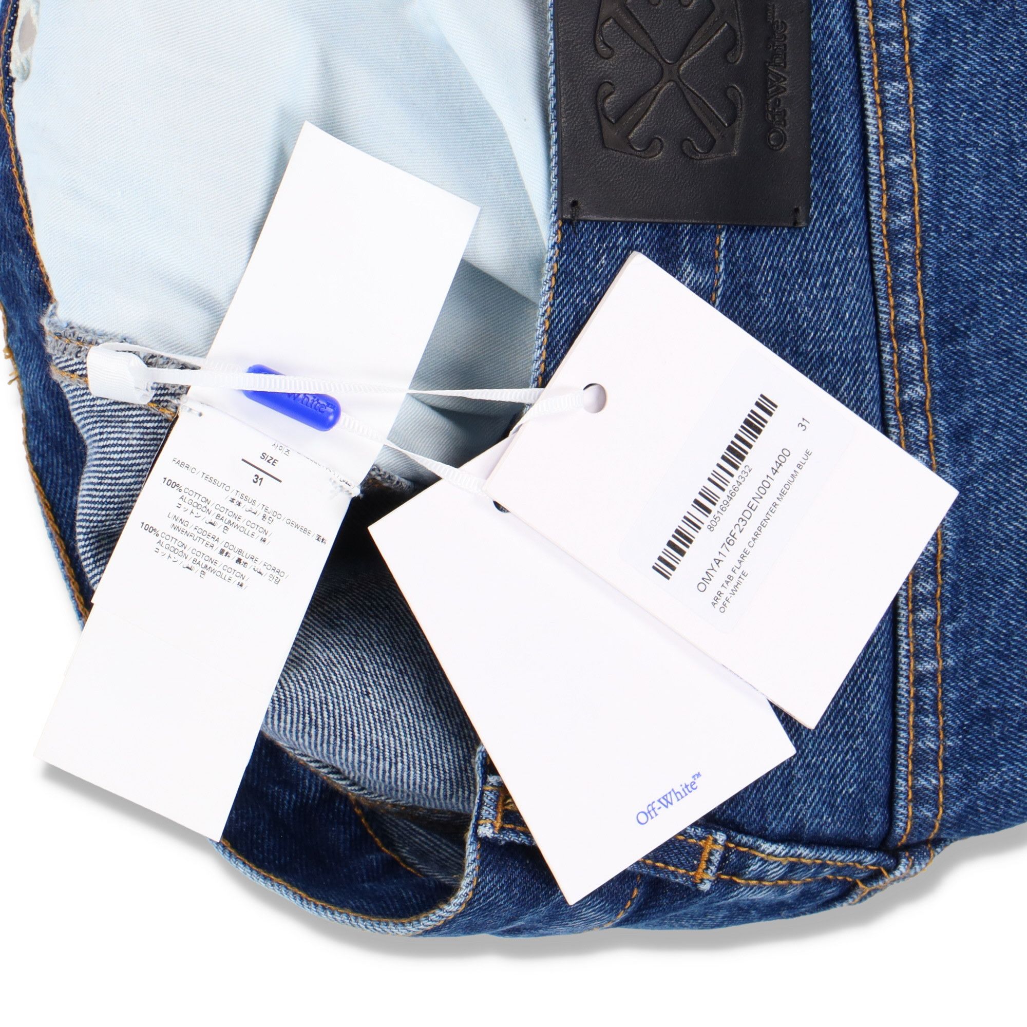 Off-White Blue Arrows Tab Flared Carpenter Jeans Size US 31 - 5 Thumbnail