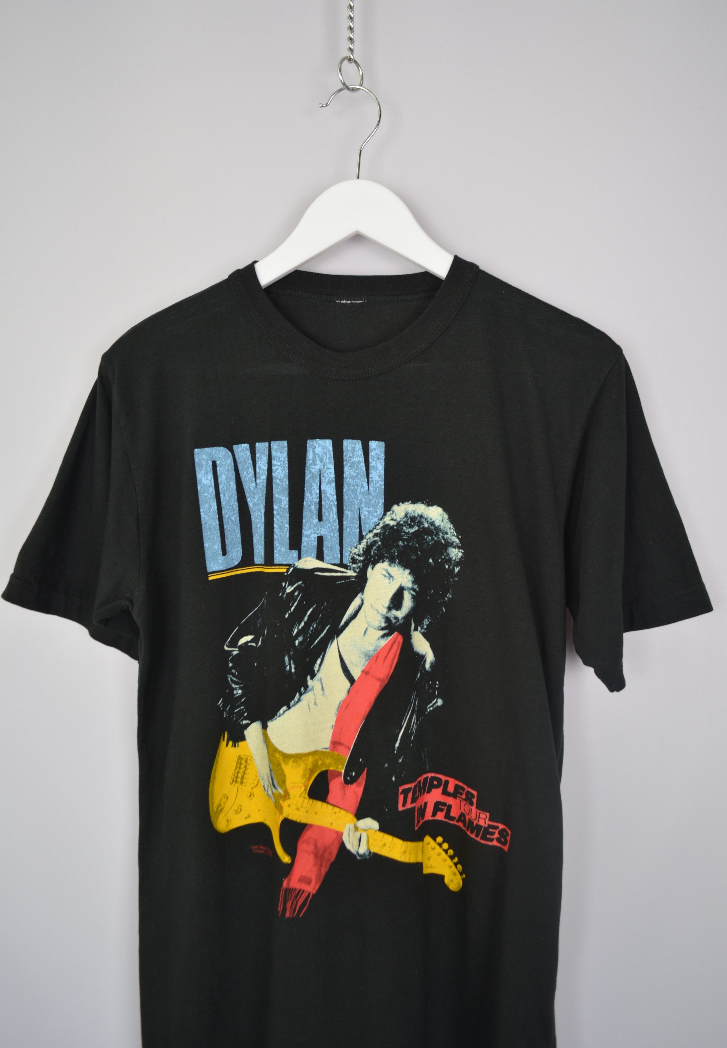 Band Tees × Vintage BOB DYLAN Vintage T-SHIRT TEMPLES IN FLAMES TOUR 1986-87 Size US S / EU 44-46 / 1 - 3 Thumbnail