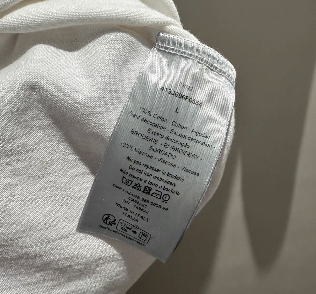 Dior Dior 2024 Model Chest Embroidered Short Sleeve T-Shirt Size US L / EU 52-54 / 3 - 4 Thumbnail