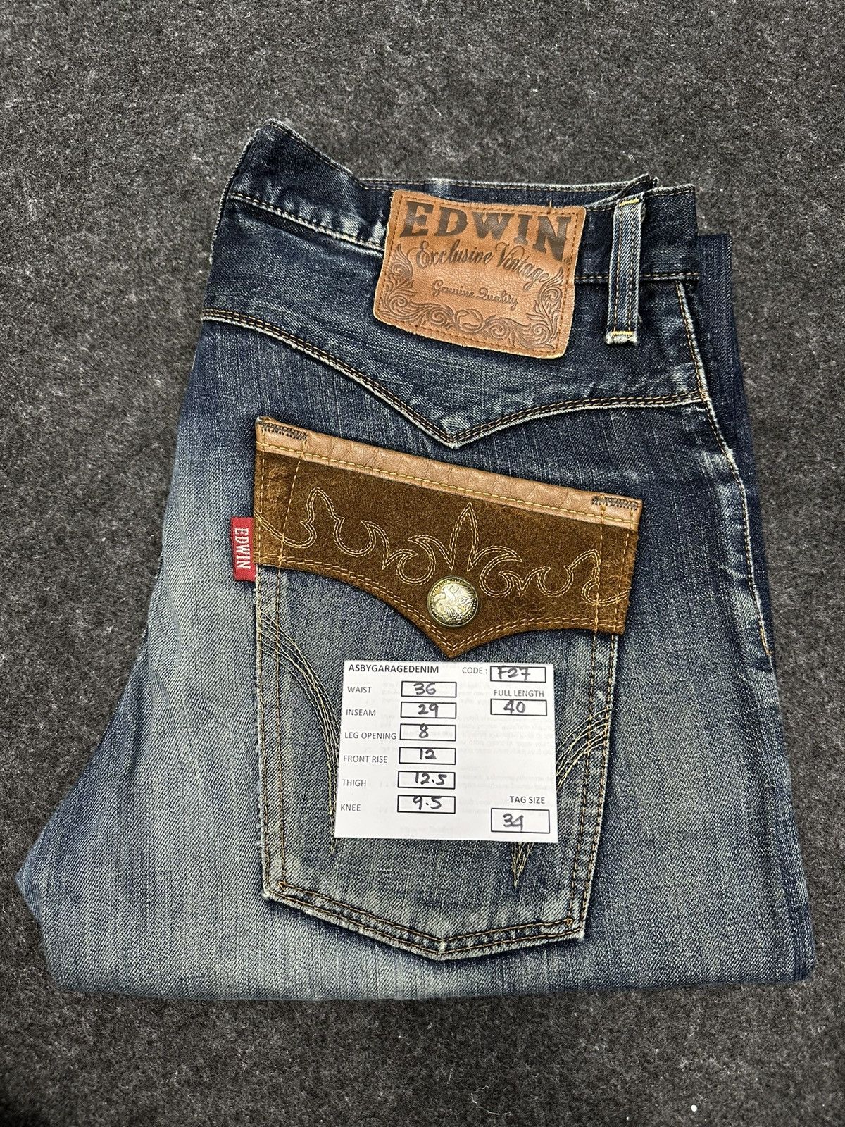 Edwin 90s Vintage Edwin XV 403 MudWash Distressed Denim 34x29 F27 Size US 34 / EU 50 - 15 Thumbnail