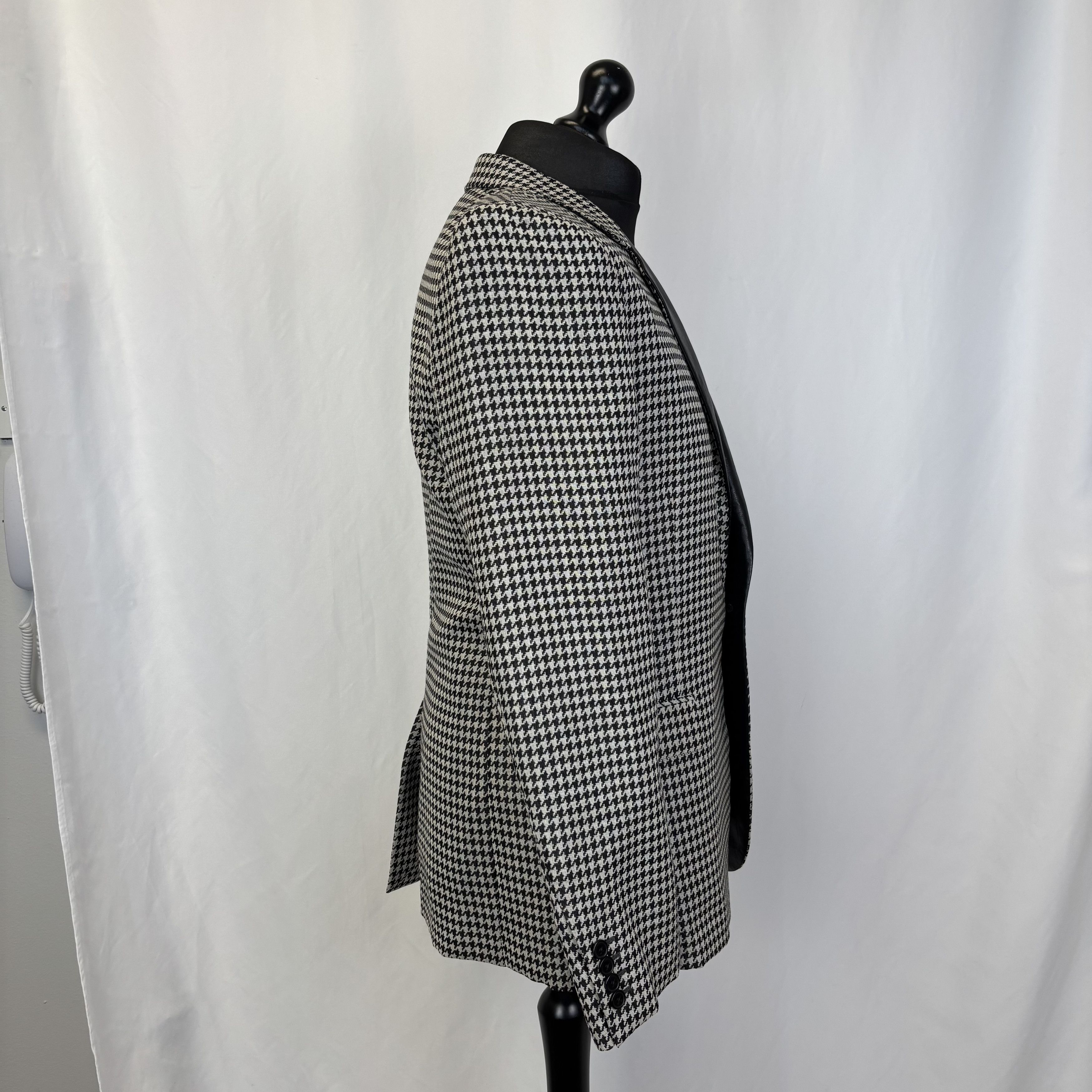 Saint Laurent Paris Saint Laurent Black & White Houndstooth Blazer Size 54R - 4 Thumbnail