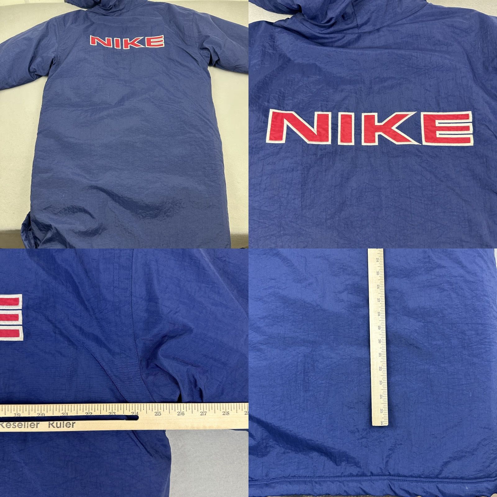 Nike VINTAGE Nike Jacket Men M Blue Solid Hooded Parka 90s Stadium Trench Coat Size US M / EU 48-50 / 2 - 8 Thumbnail