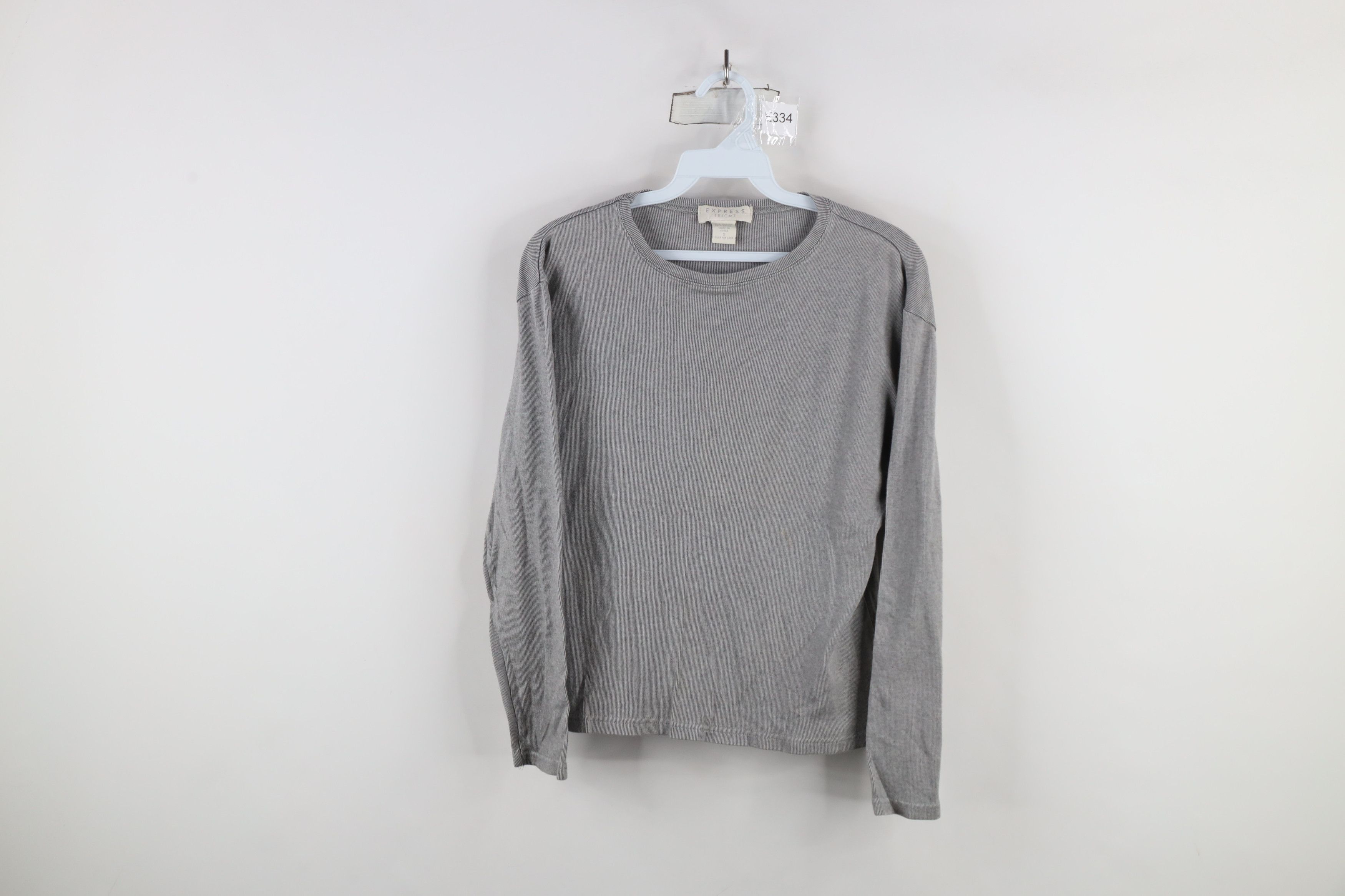 Express × Vintage Vintage 90s Y2K Express Ribbed Knit Long Sleeve T-Shirt Size S / US 4 / IT 40 - 1 Thumbnail