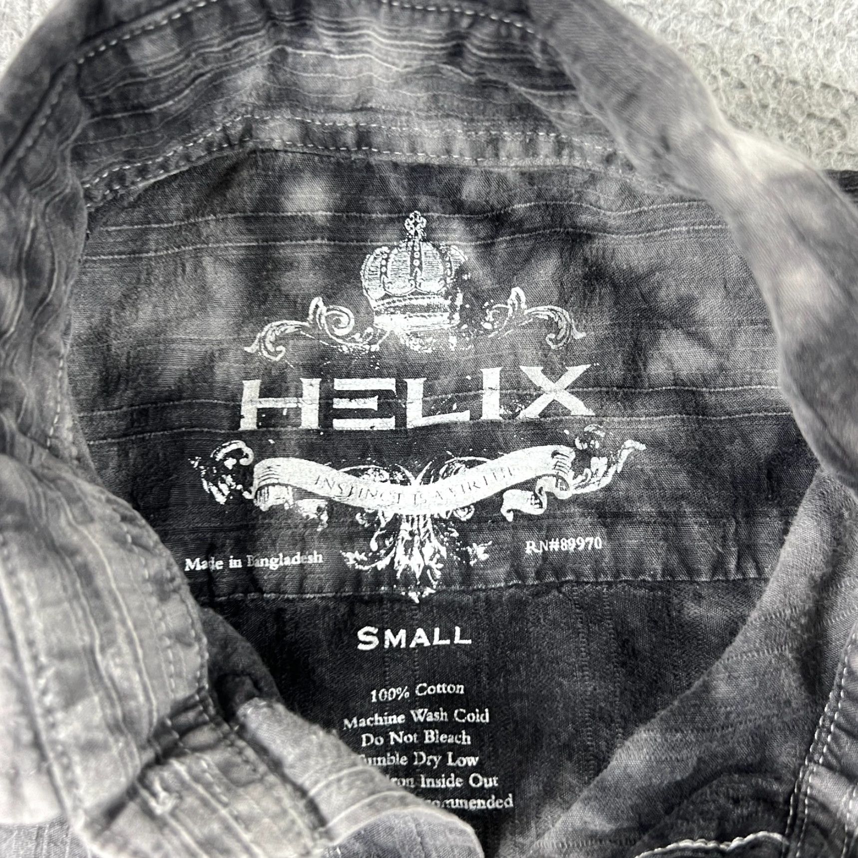 Etro VINTAGE Helix Button Up Shirt Gray Mens Small Long Sleeve Graphic Print Grunge Cybergoth Size US S / EU 44-46 / 1 - 3 Thumbnail