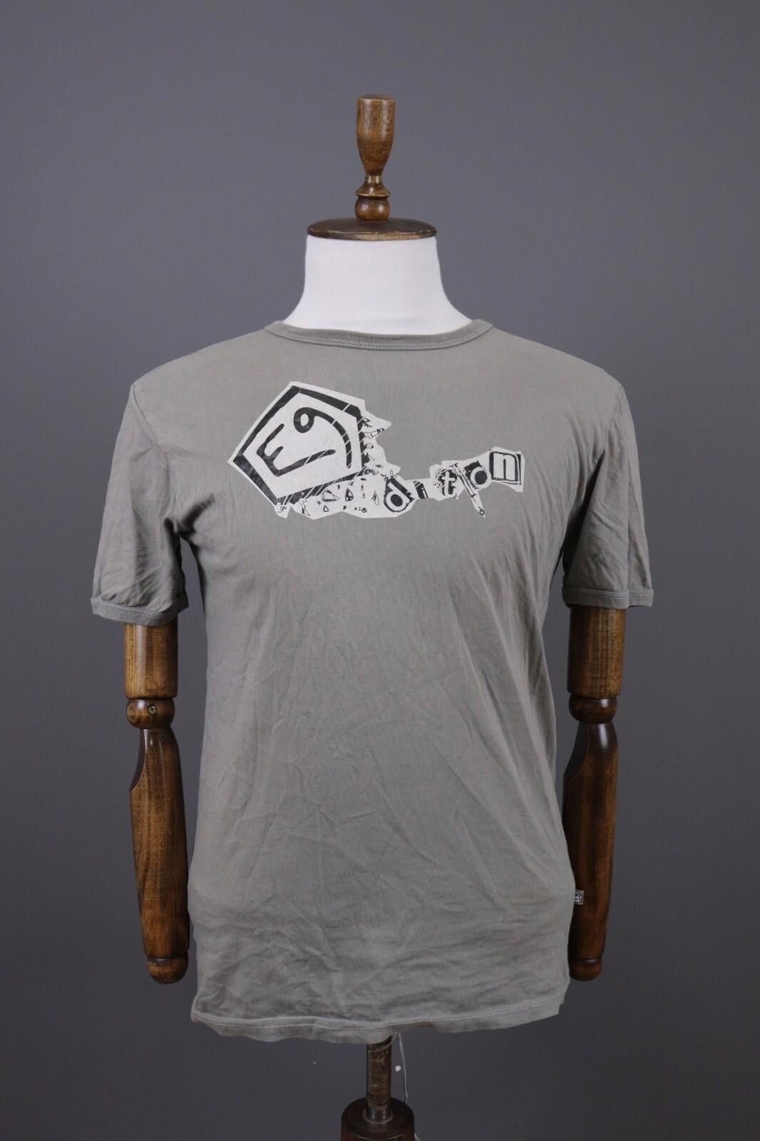 E9 Gray Big Logo Short Sleeve Summer T-Shirt Size M