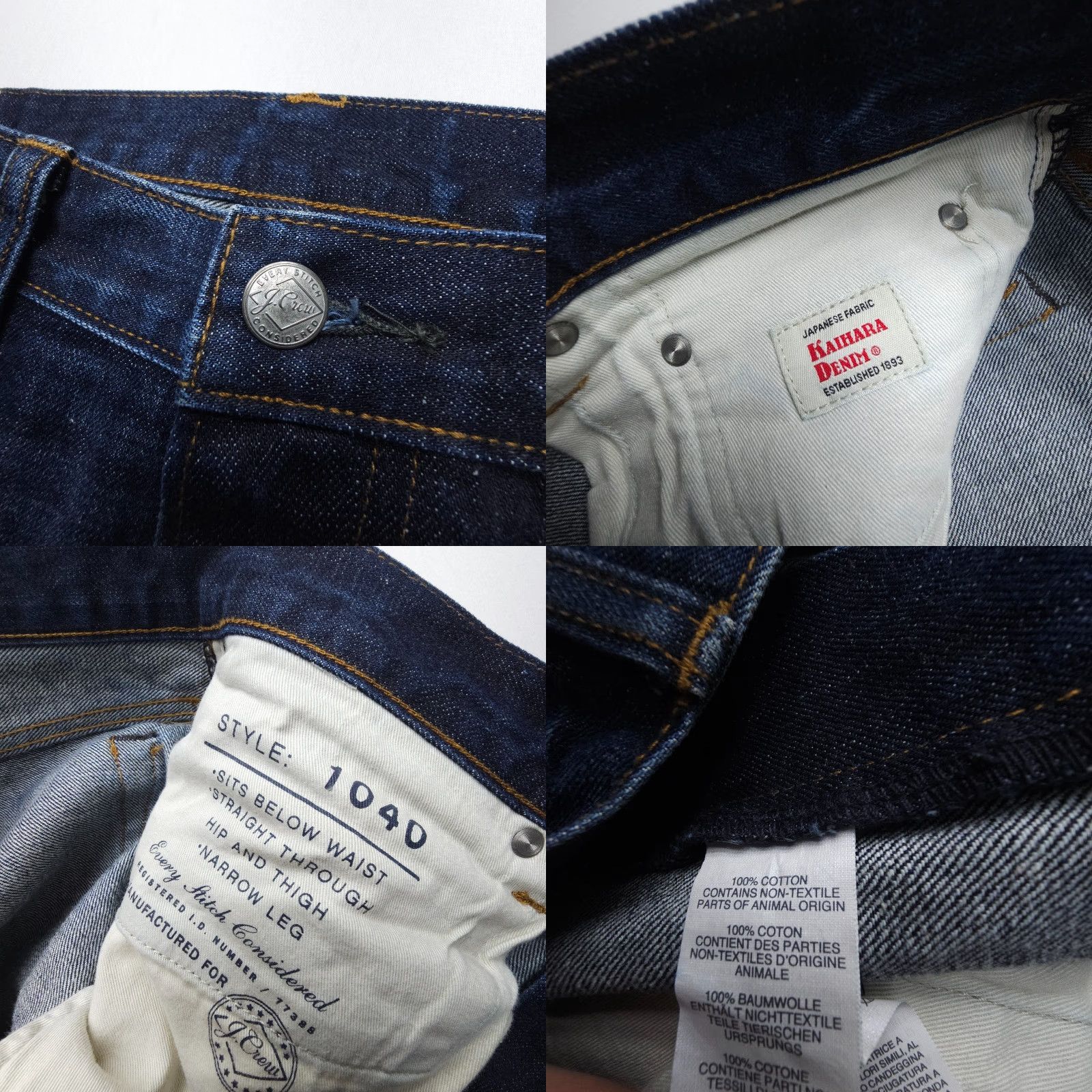J.Crew J.CREW Jeans 1040 Straight Denim 35 x 28 Dark Mens 5-Pocket Logo Blue Cotton Slim Vintage? (Note: Original title does not indicate vintage) Size US 35 - 8 Thumbnail