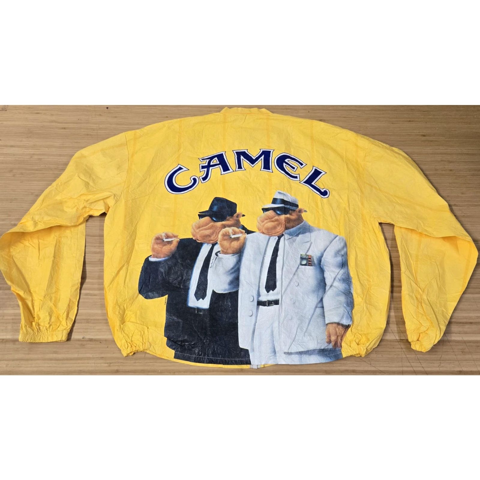 Camel VINTAGE Camel Jacket Mens XL Yellow Tyvek Blues Brothers Promo Windbreaker 90s Size US XL / EU 56 / 4 - 5 Thumbnail