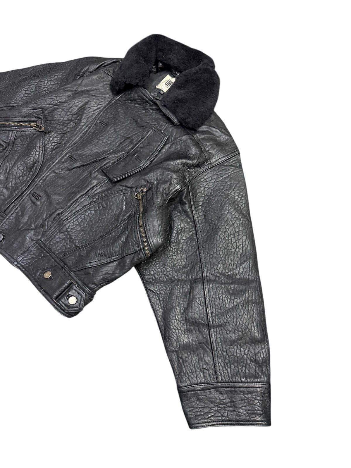 Gemma.H Uomo Vintage 80s Pure Sheepskin Leather Uno Uomo Biker Jacket Size US L / EU 52-54 / 3 - 2 Thumbnail