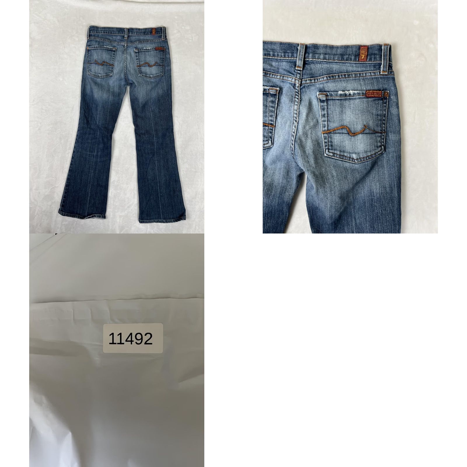 7 For All Mankind VINTAGE 7 For All Mankind Bootcut Jeans Women's 27 Blue Medium Wash Denim Y2K Size 27" / US 4 / IT 40 - 8 Thumbnail