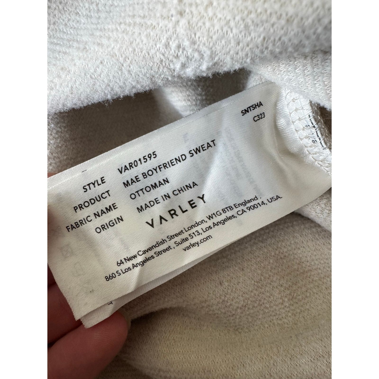 Varley VARLEY Mae Boyfriend Sweat in Egret Ottomon Size Medium Size M / US 6-8 / IT 42-44 - 8 Thumbnail
