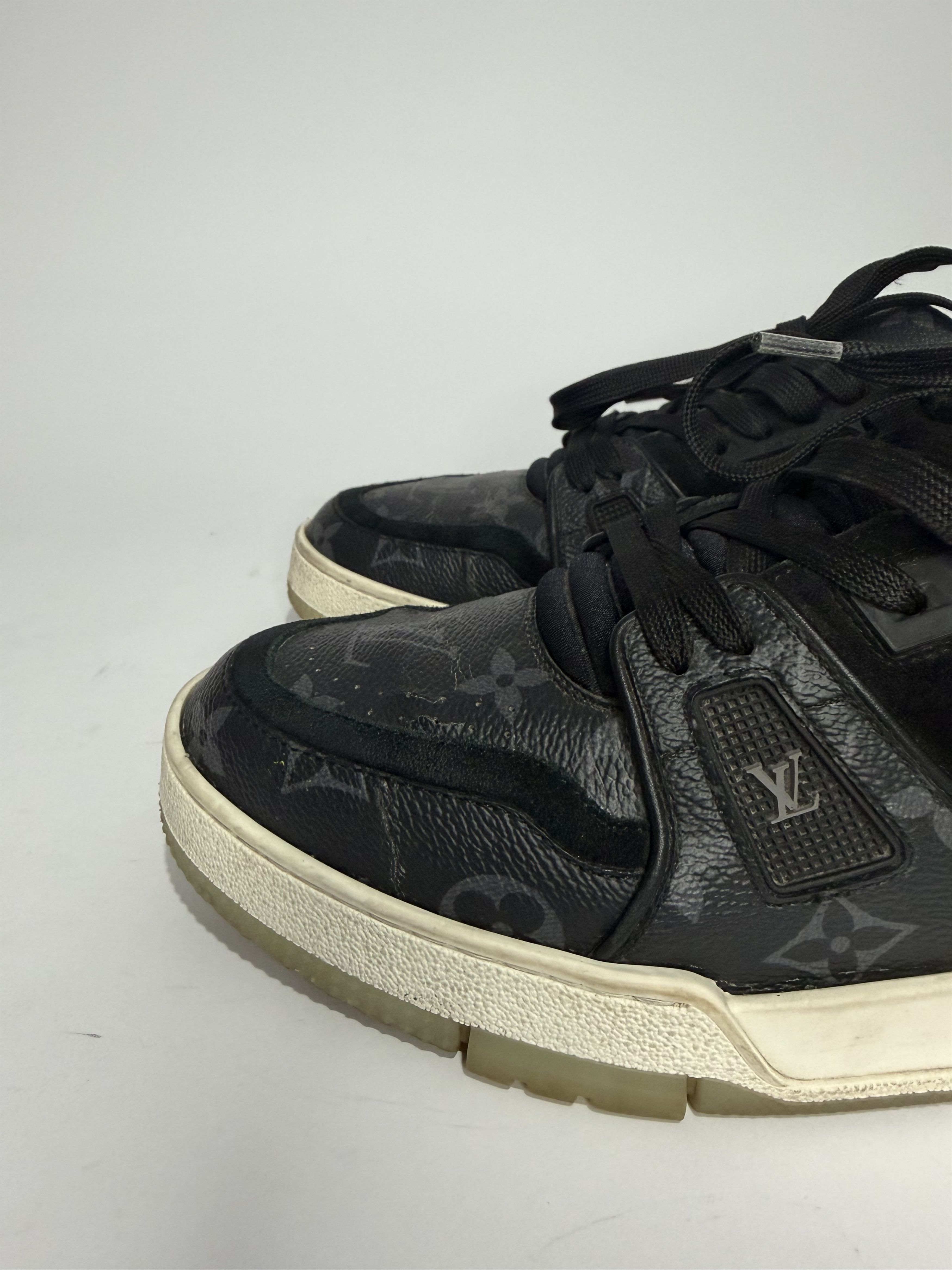 Louis Vuitton Louis Vuitton Black Canvas and Leather LV Trainer Sneakers Size US 7 / EU 40 - 7 Thumbnail