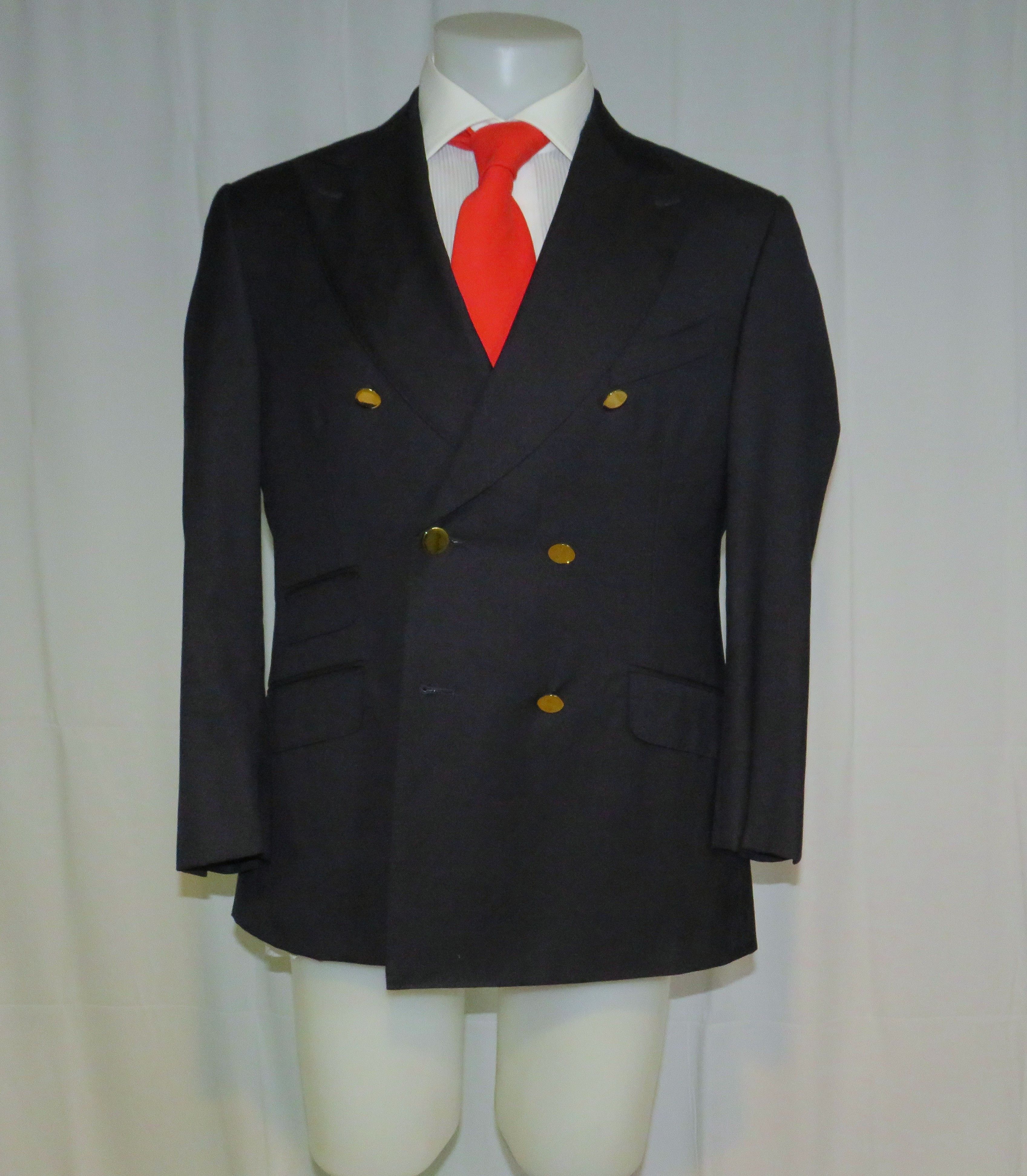 Other Alex Hitz Navy Gold Button Double Breasted Blazer 40S Size 40S - 1 Thumbnail