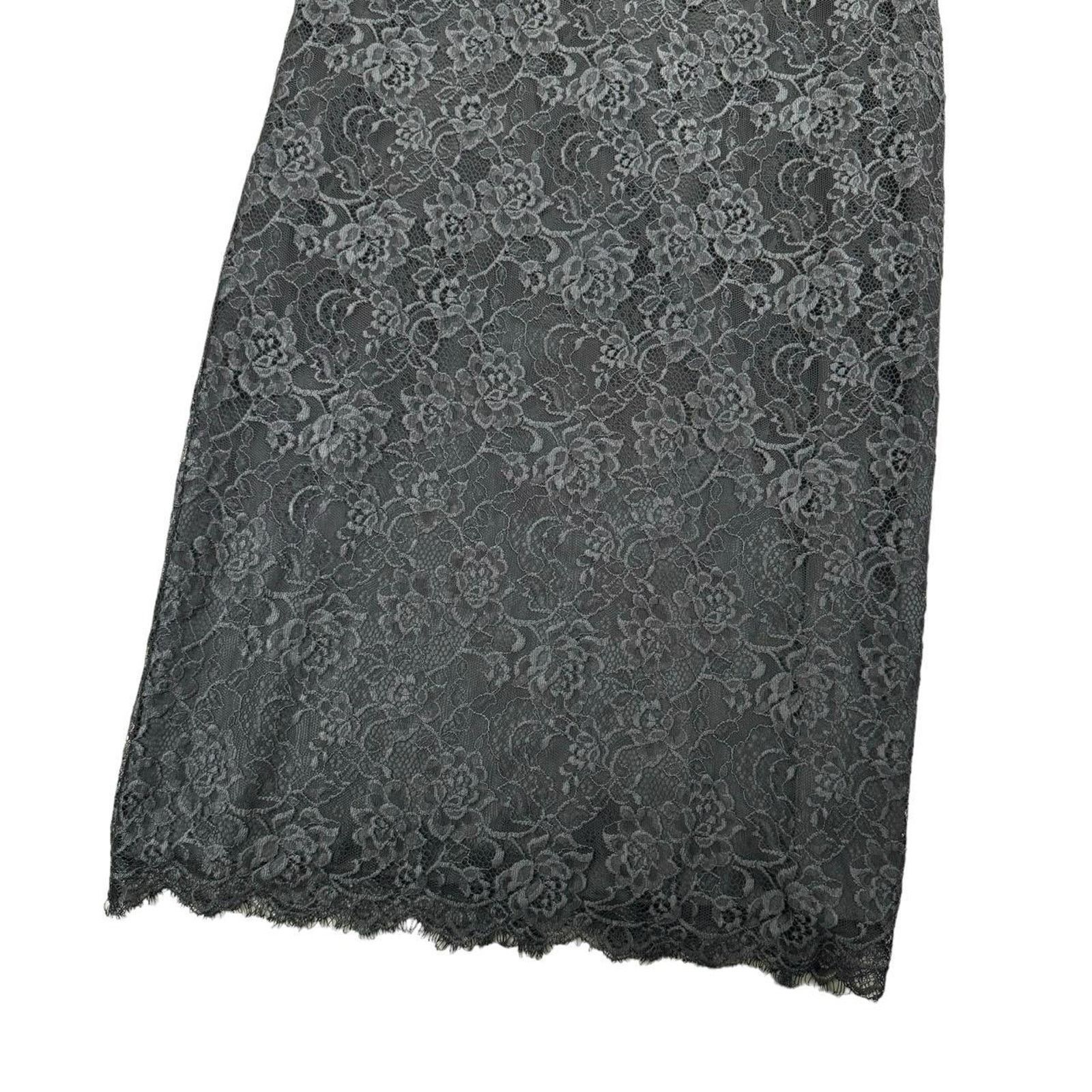 Other Grey Floral Lace Midi Cami Slip Dress by Renato Nucci Size S / US 4 / IT 40 - 4 Thumbnail