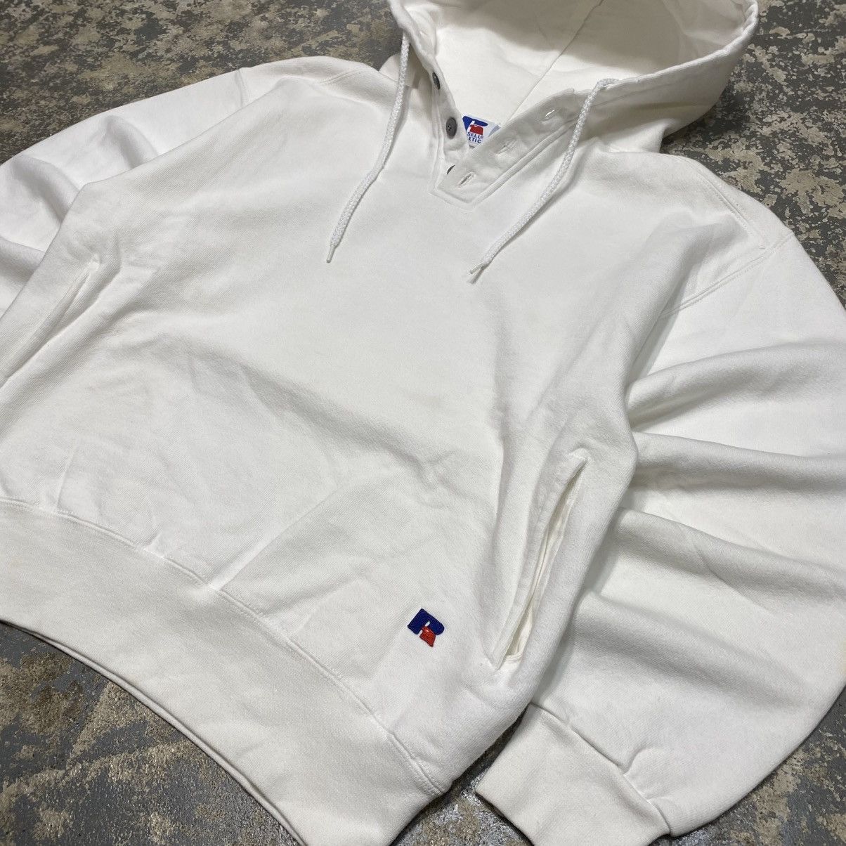 Russell Athletic × Vintage Vintage Russell Athletic White Blank Boxy Hoodie USA Size US M / EU 48-50 / 2 - 5 Thumbnail