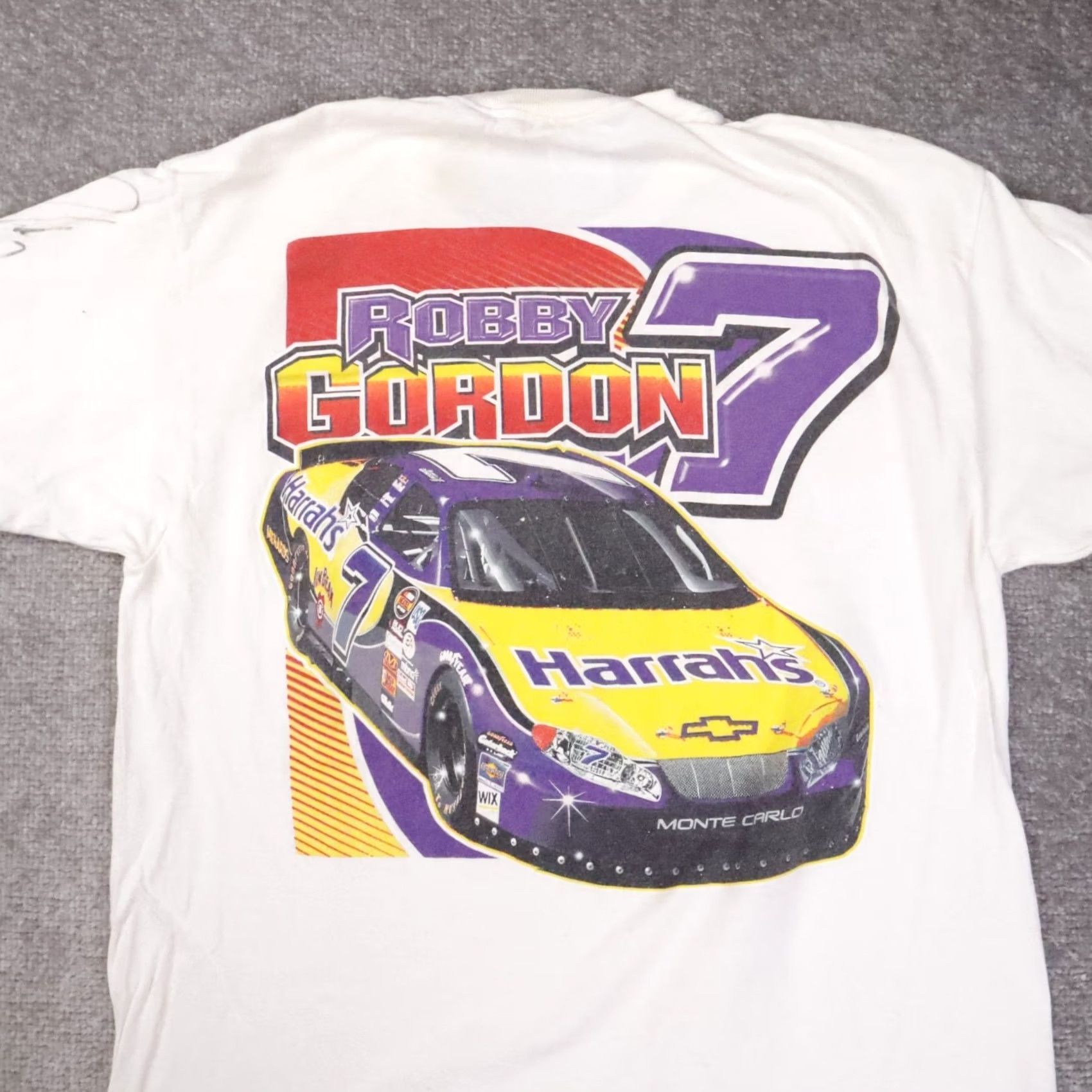 Fruit Of The Loom VINTAGE Robby Gordon Nascar Shirt White Large Short Sleeve T-Shirt Size US L / EU 52-54 / 3 - 7 Thumbnail