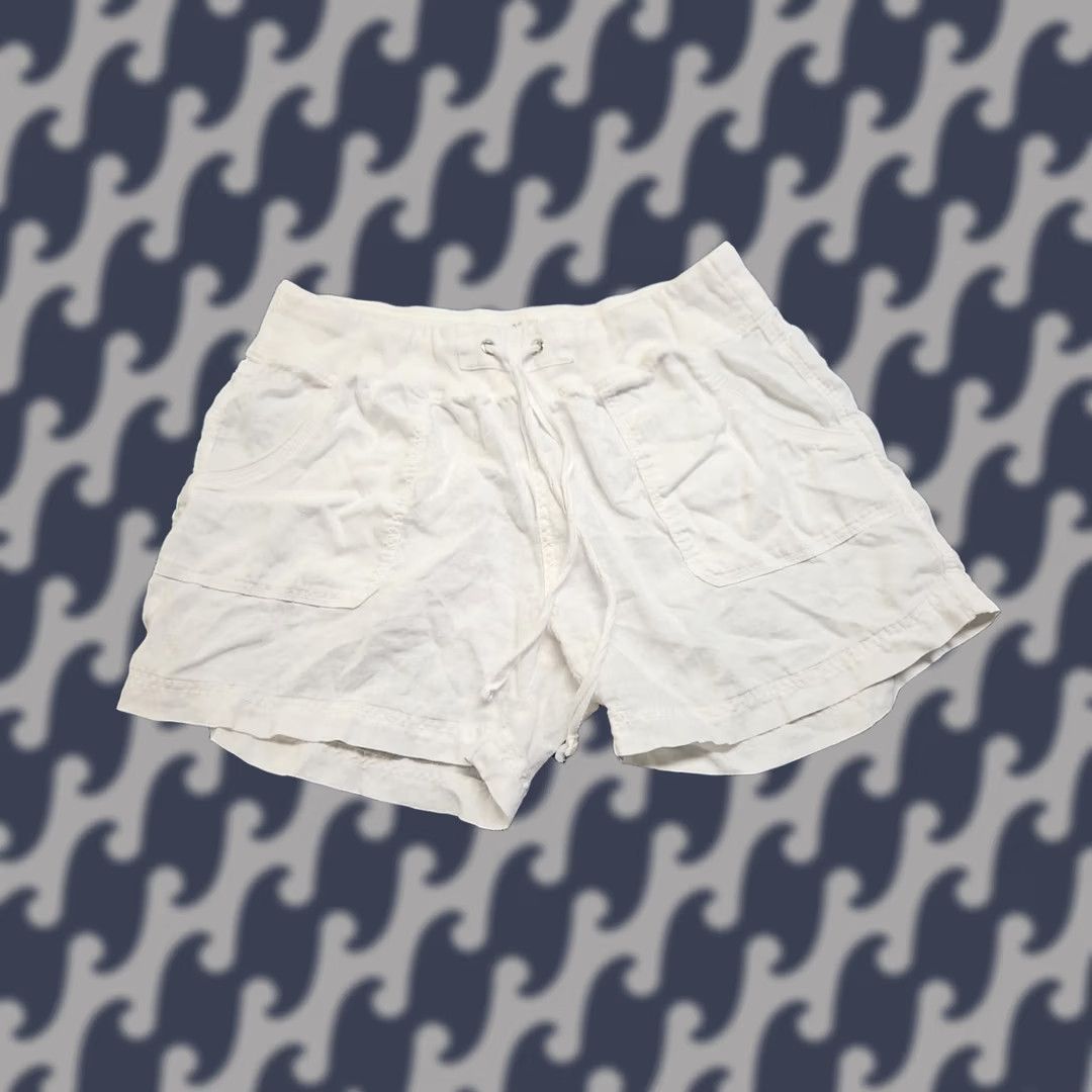 Calvin Klein Calvin Klein Womens Casual Linen Drawstring Shorts Elastic Waist White M Size 32" / US 10 / IT 46 - 1 Thumbnail