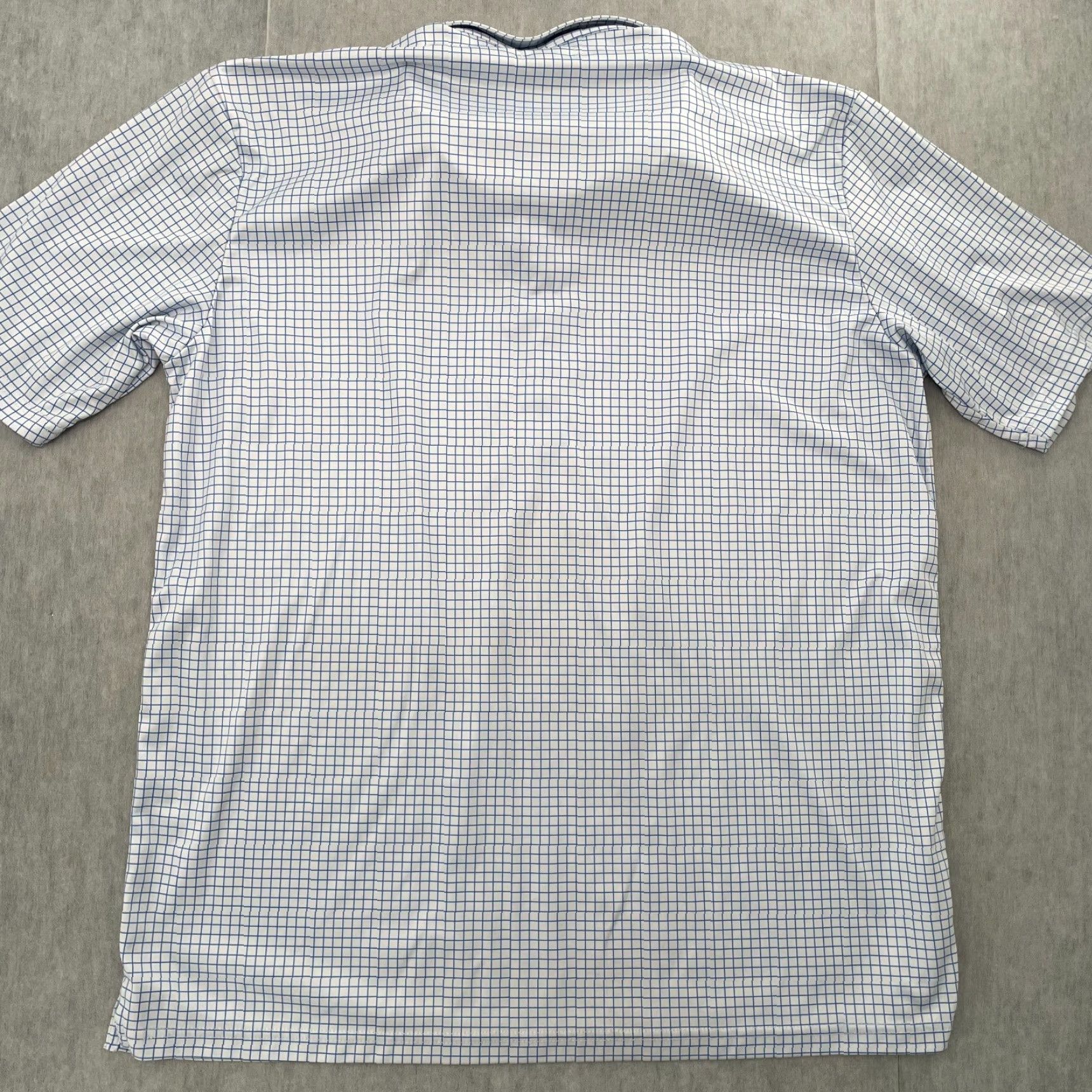 CO Collars & Co Shirt Polo Short Sleeve Dress Collar Men 2XL Blue White Check Polo Shirt Size 48R - 3 Thumbnail