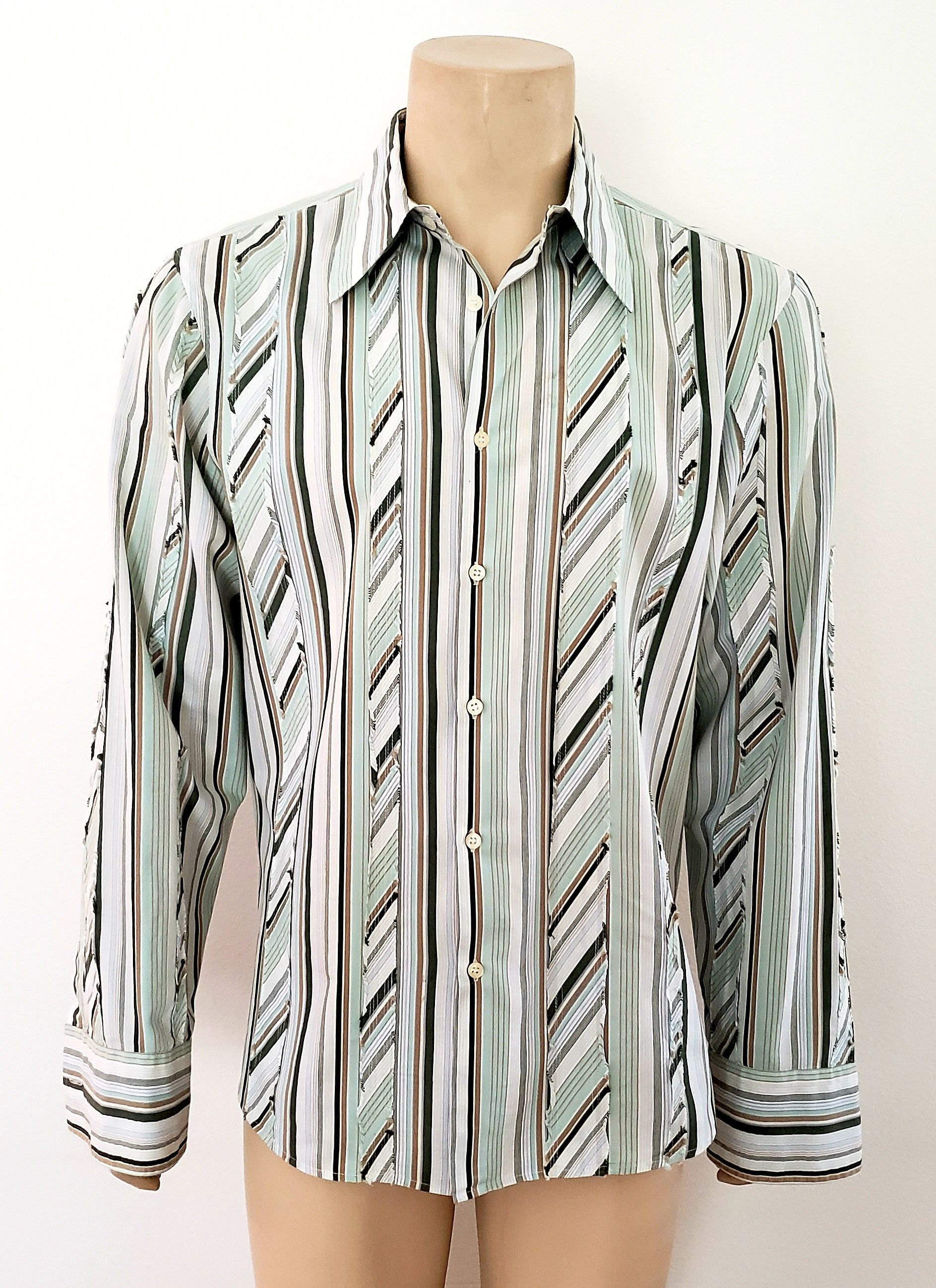 J.Lindeberg unusual striped shirt XL J Lindeberg cotton green Size US XL / EU 56 / 4 - 1 Thumbnail