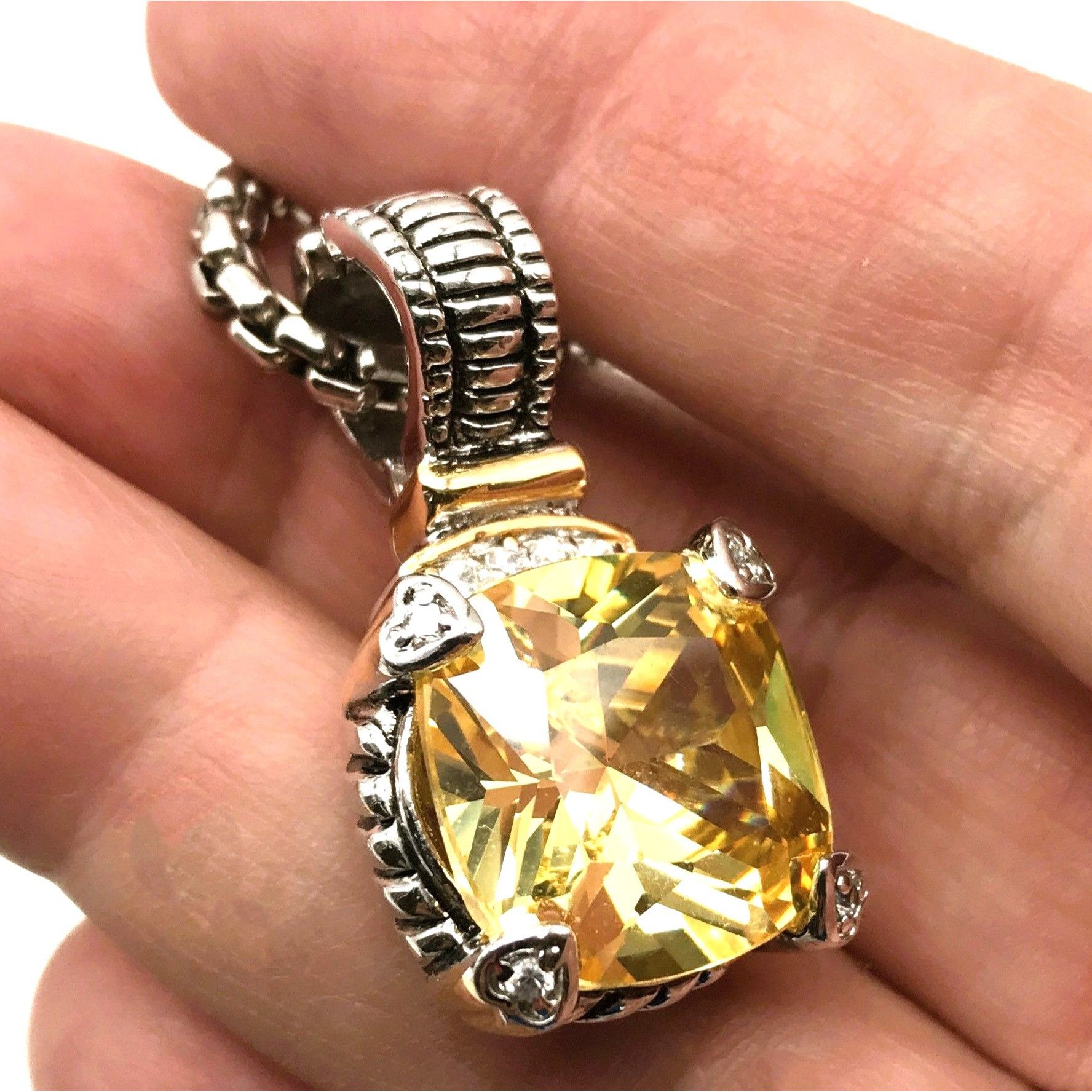 Swarovski Swarovski Lemon Quartz Crystal Cushion Cut Citrine Yellow Pe Size ONE SIZE - 5 Thumbnail