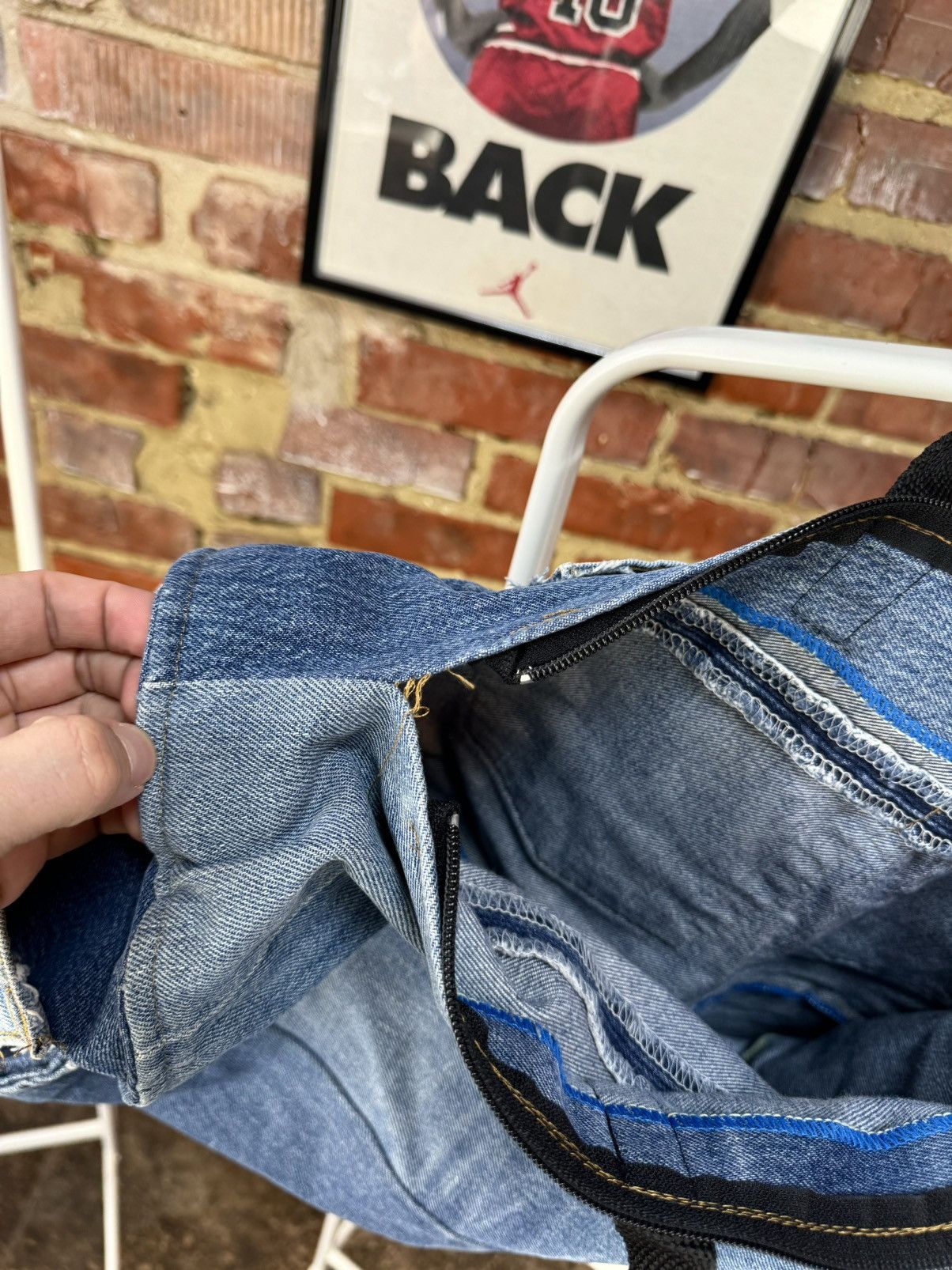 Handmade × Levi's × Vintage LEVIS Custom Jeans Denim Bag Hand Made Size ONE SIZE - 15 Thumbnail