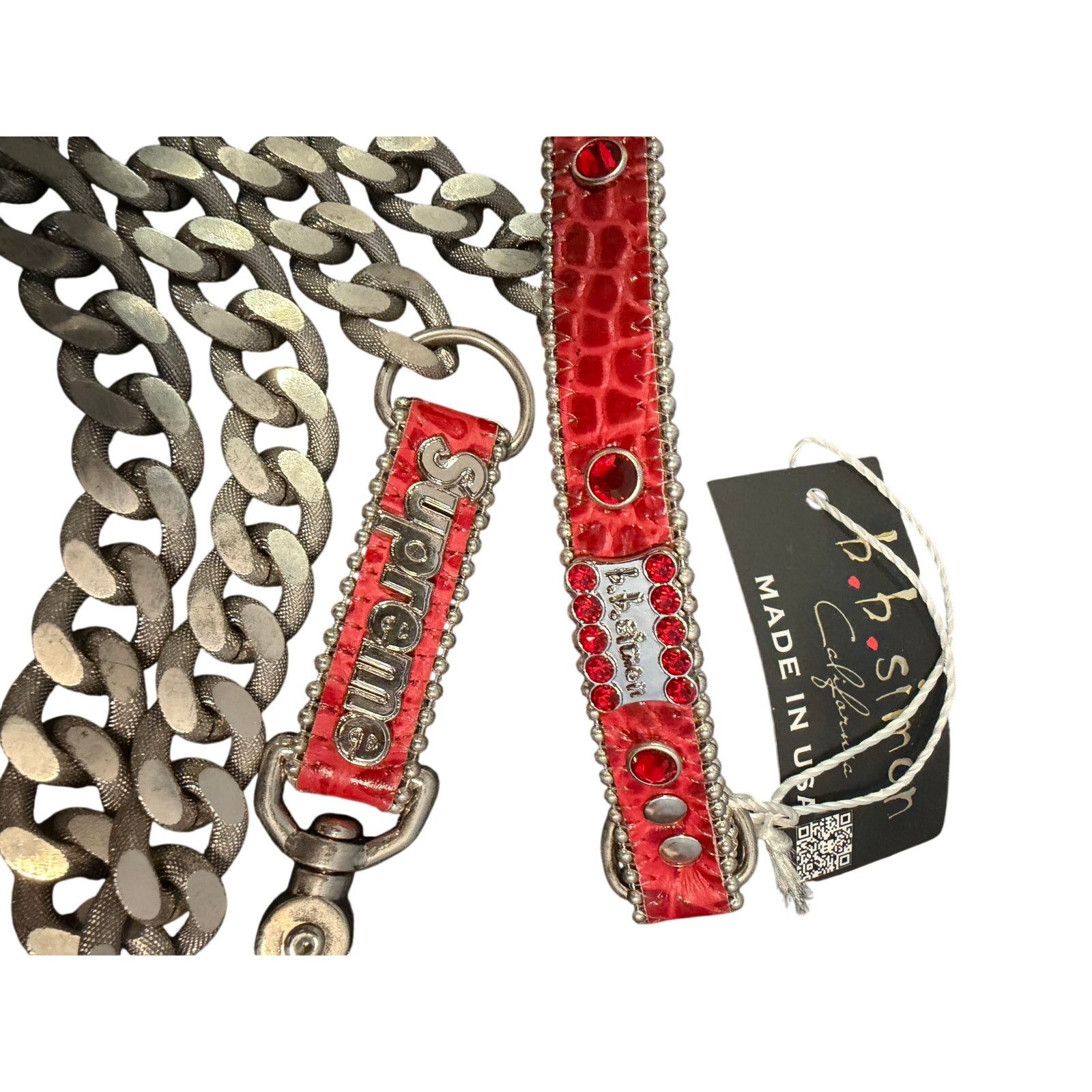 Supreme Supreme x B.B Simon Studded dog leash red ds in box Size ONE SIZE - 3 Thumbnail