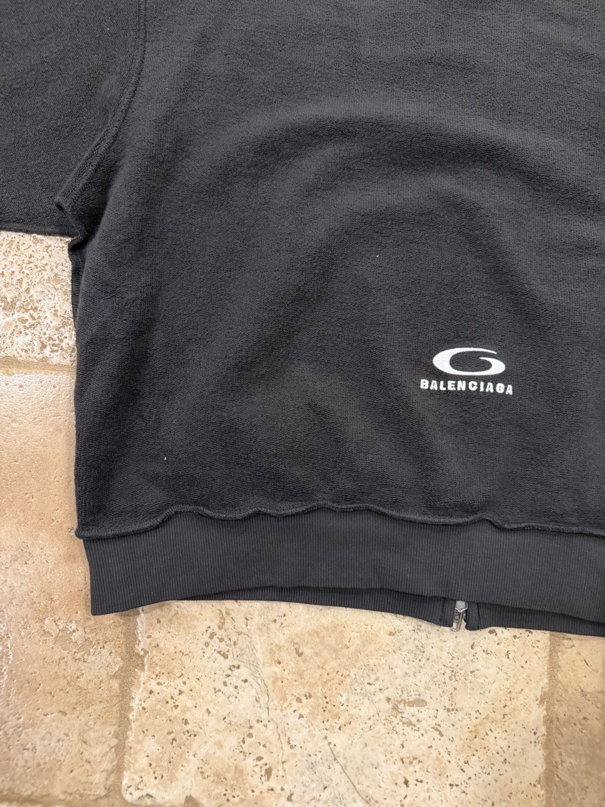 Balenciaga Balenciaga Loop Sports Icon Inside-Out Washed Black Hoodie Size US M / EU 48-50 / 2 - 11 Thumbnail