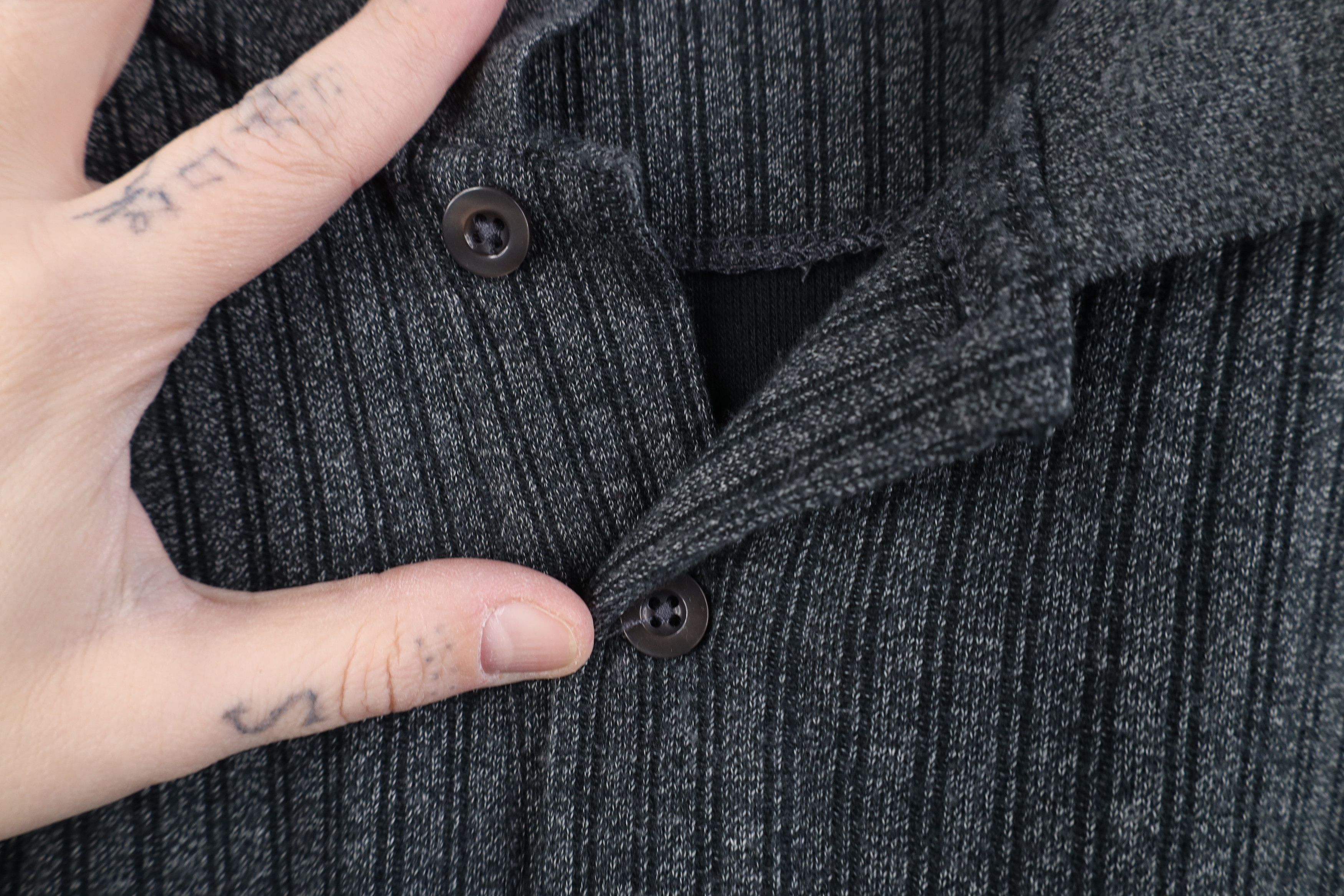 Vintage Vintage 90s Streetwear Ribbed Knit Long Sleeve Rugby Polo Size US M / EU 48-50 / 2 - 4 Thumbnail