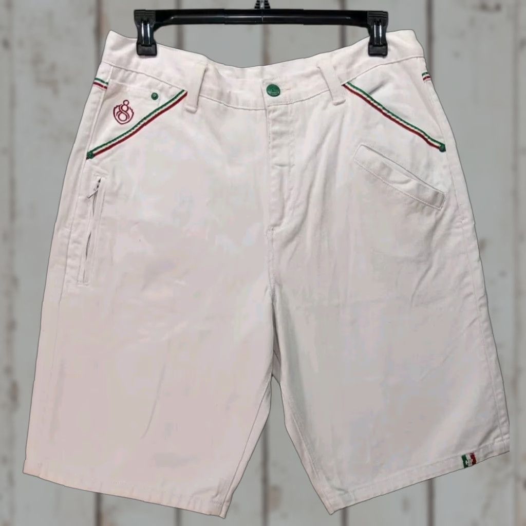 Vintage Eight 732 Shorts Jeans Men's 38 × 13.5 White Denim Baggy Skater Streetwear Size US 38 / EU 54 - 1 Thumbnail