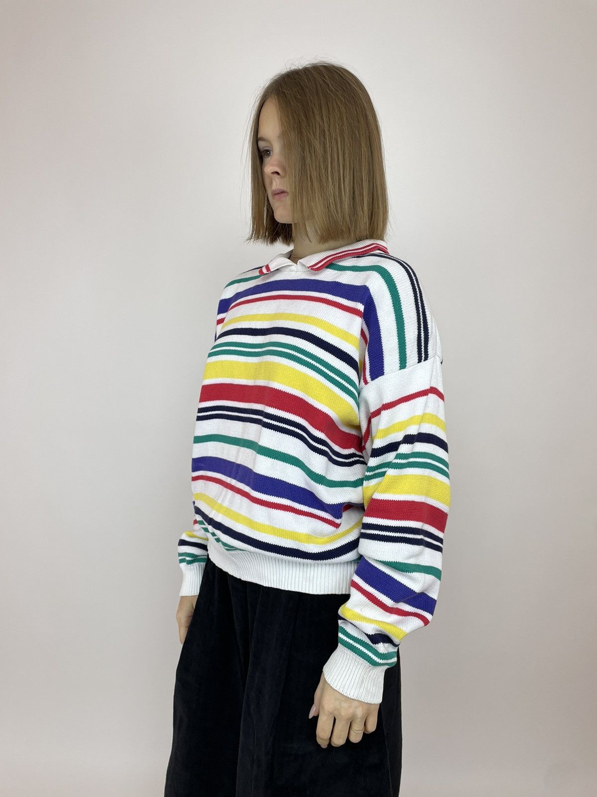 Japanese Brand × Vintage Talbots PETITES Vintage Knit Cotton Polo shirt Long sleeve Size L / US 10 / IT 46 - 4 Thumbnail
