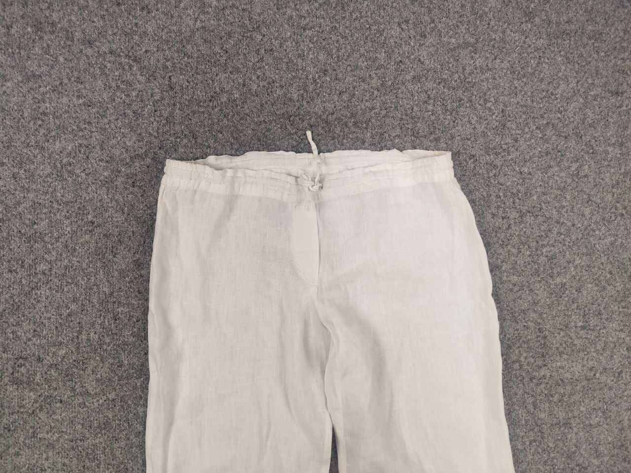 120% Lino 120% Lino Design Classic white Trouser Pants elastic waist Size 30" / US 8 / IT 44 - 7 Thumbnail