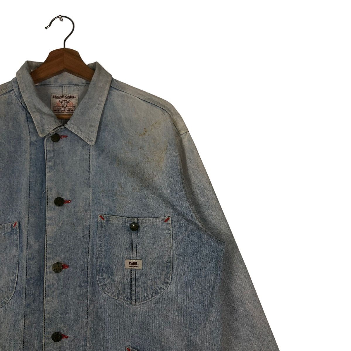 Sugar Cane 🔥VINTAGE DENIM CHORE JACKET SUGAR CANE WESTERN WEAR USA Size US L / EU 52-54 / 3 - 6 Thumbnail