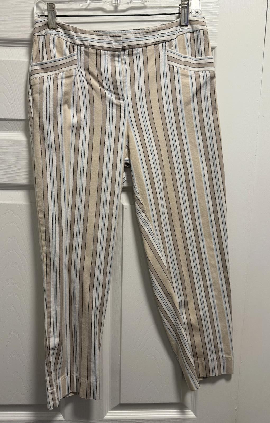 Ann Taylor Ann Taylor LOFT Stretch Striped Pants - Size 4 Size 30" / US 8 / IT 44 - 1 Thumbnail