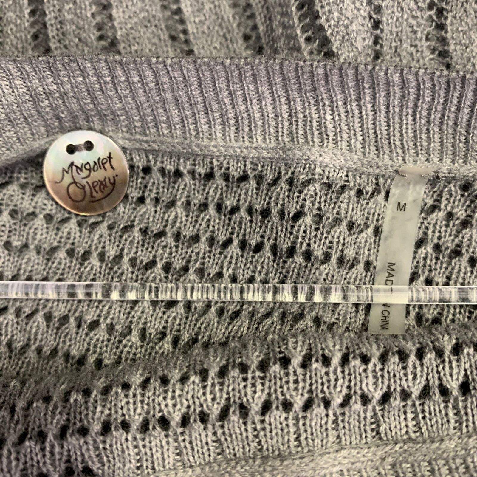 Other M Grey Cotton Waffle Knit Long Sleeve Casual Top Size M / US 6-8 / IT 42-44 - 5 Thumbnail