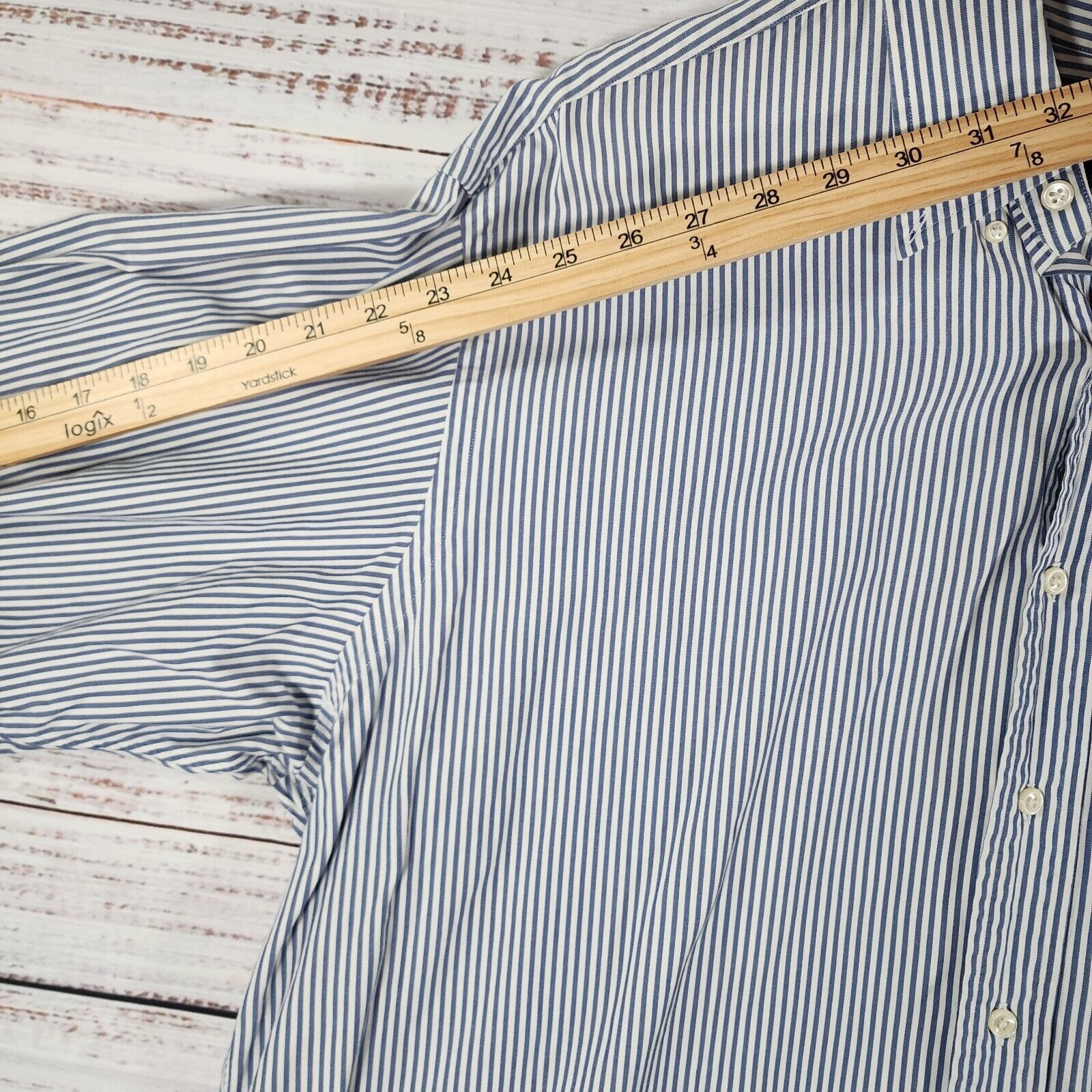 Ralph Lauren Ralph Lauren 17.5-36 Yarmouth Pinpoint Oxford Shirt Blu/Wht Size US XL / EU 56 / 4 - 7 Thumbnail