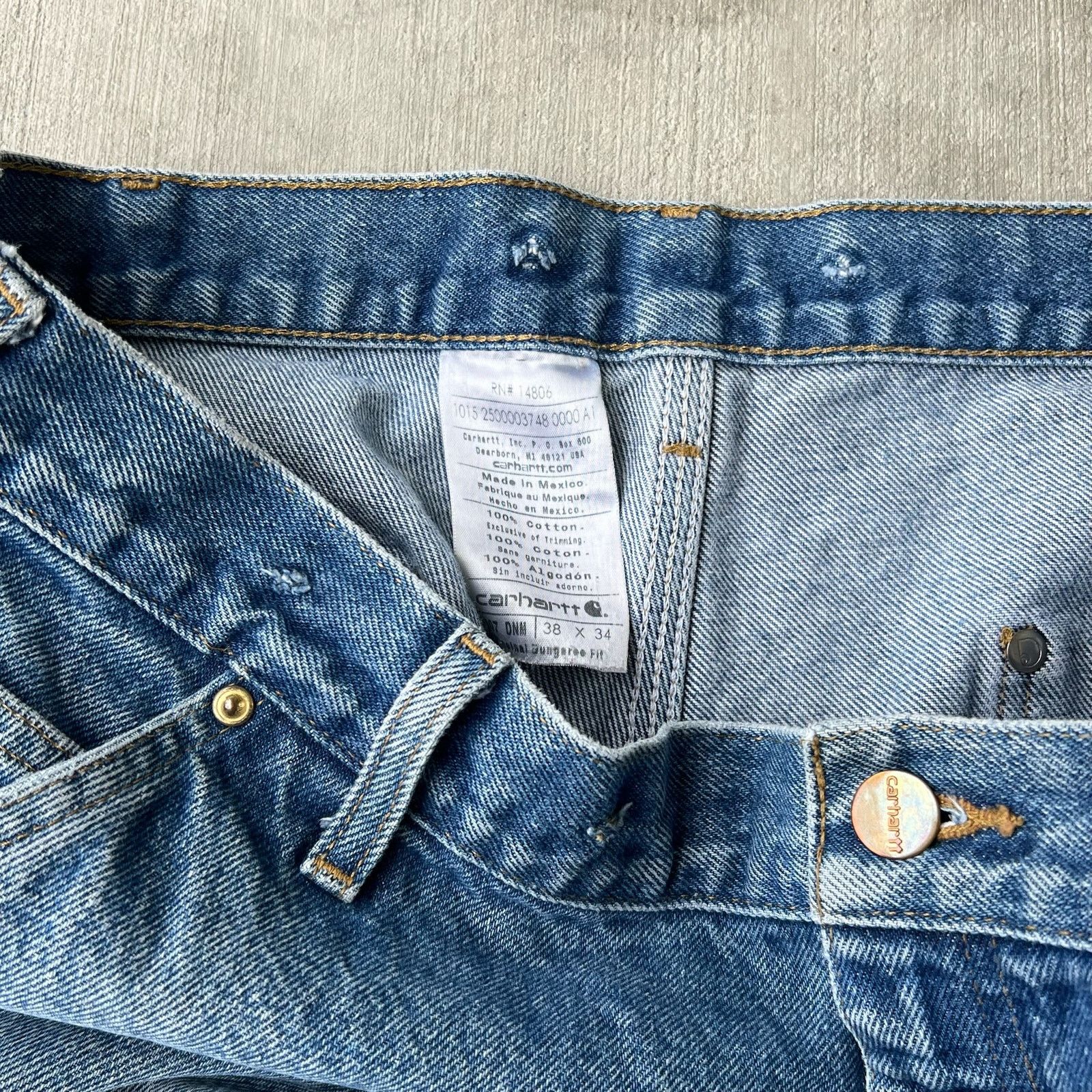 Carhartt × Vintage Carhartt denim blue jean double knee work carpenter pants Size US 37 - 7 Thumbnail