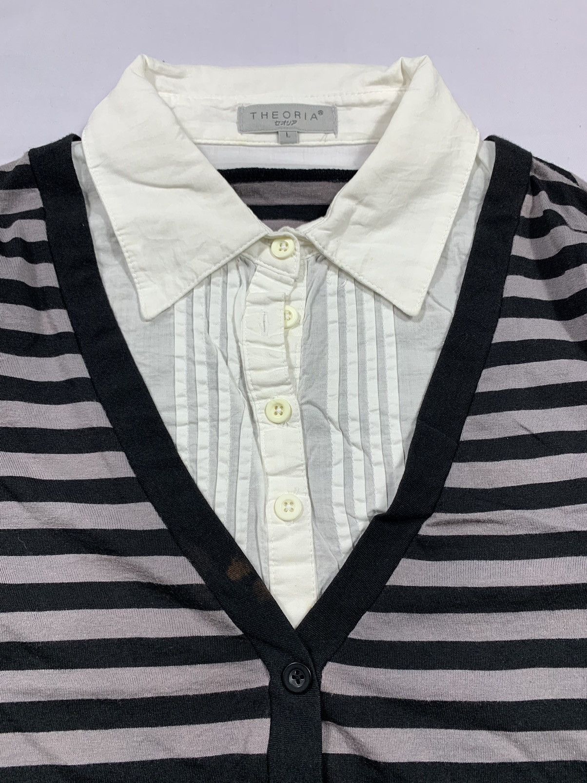 If Six Was Nine Theoria Striped Double Layers Long Slevee Size US M / EU 48-50 / 2 - 2 Thumbnail