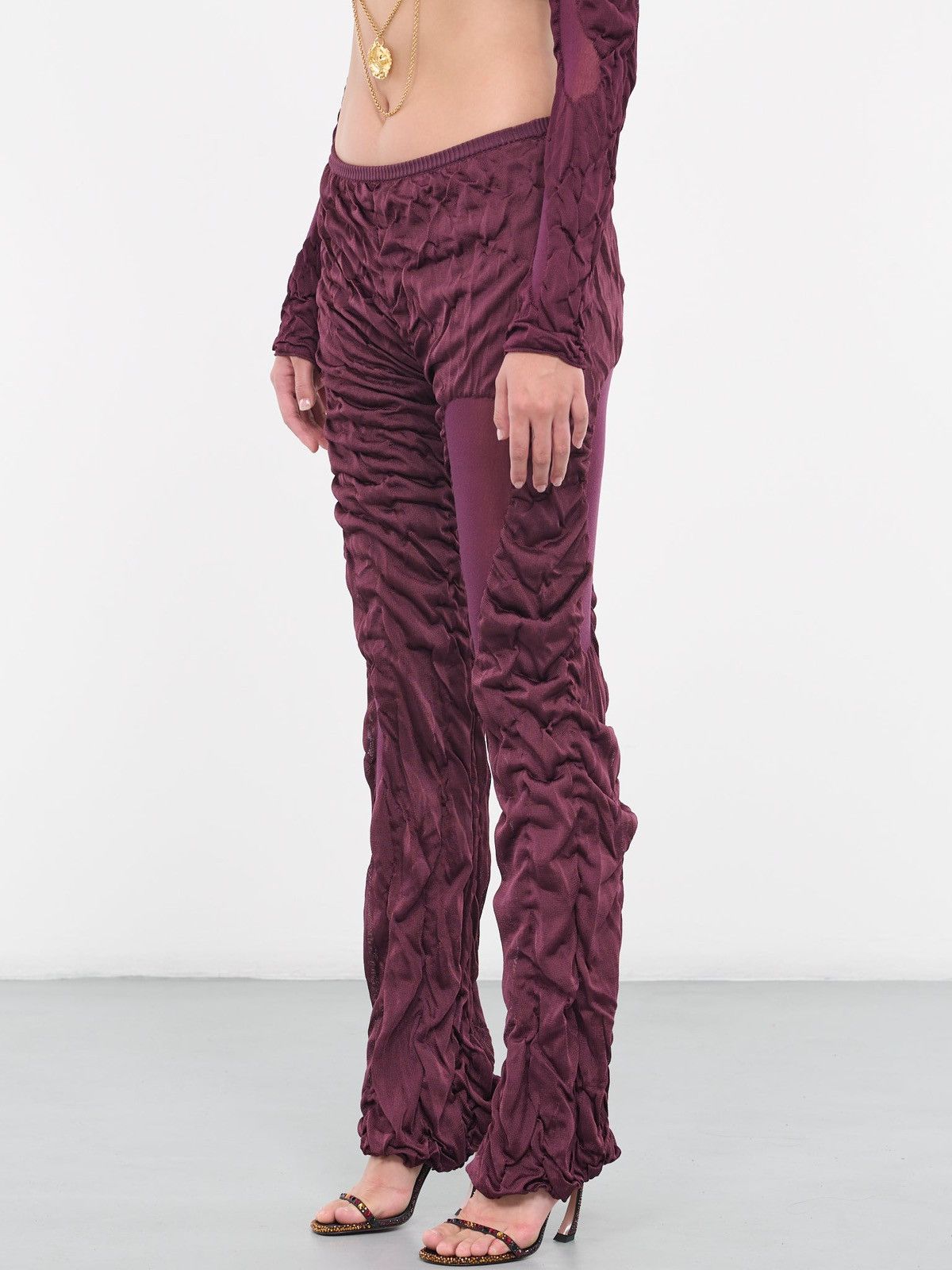 Designer Di petsa $900 Wet look knit stretch trousers Size 28" / US 6 / IT 42 - 4 Thumbnail