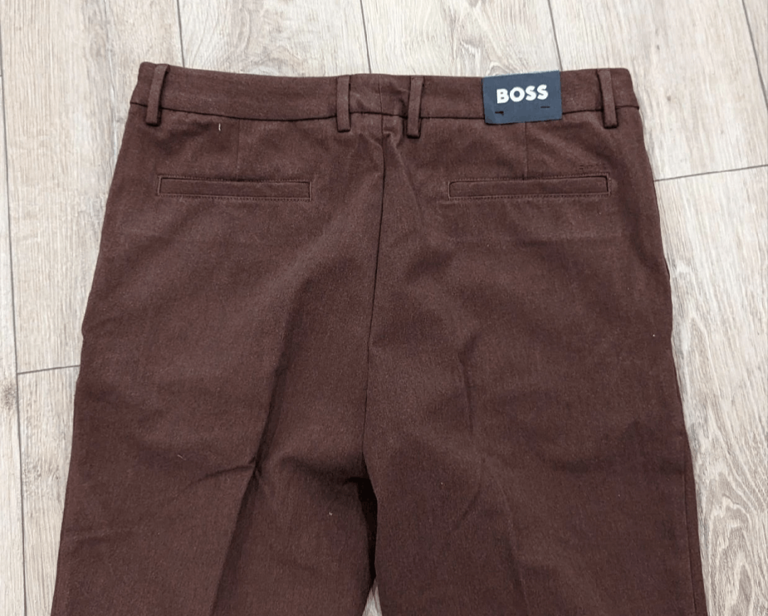 Hugo Boss BOSS "Kane" Flat Front Chino Pants Brown 54 US 38 Size US 38 / EU 54 - 5 Thumbnail
