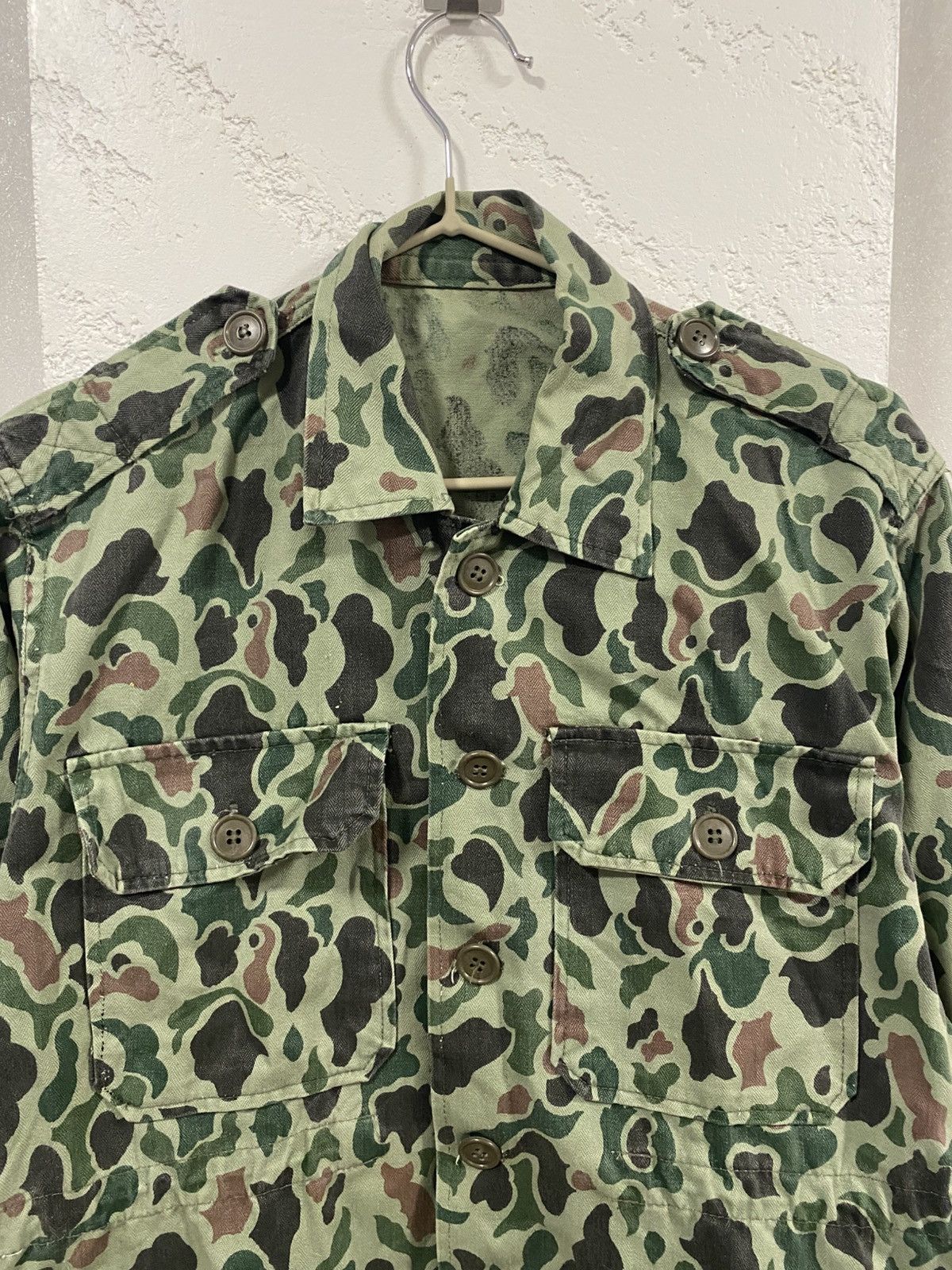 Vintage Vintage South Korea War Vietnam Era Duck Frog Camo Overshirt Size US S / EU 44-46 / 1 - 2 Thumbnail