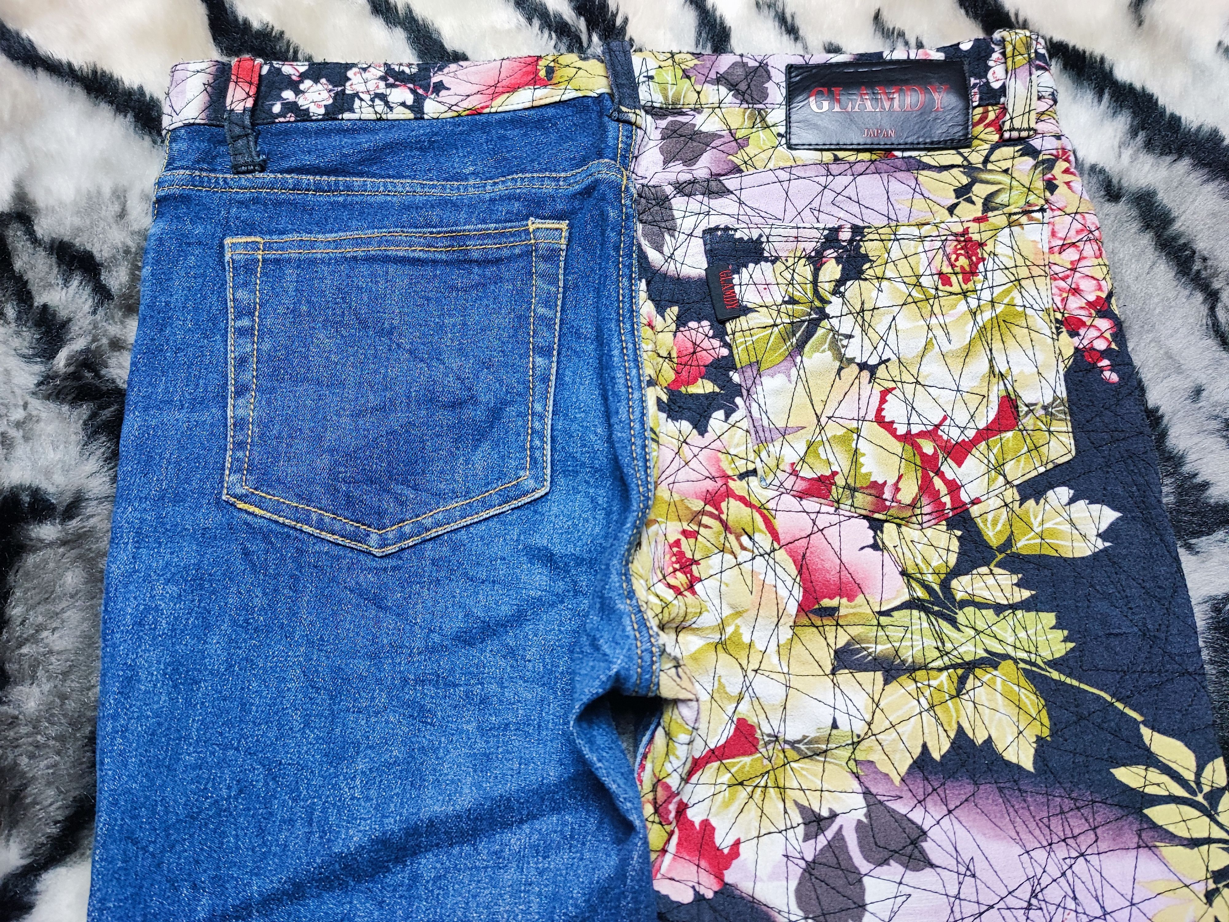 Japanese Brand Made In Japan Glamdy Flower Printed Denim Pants Size US 30 / EU 46 - 10 Thumbnail