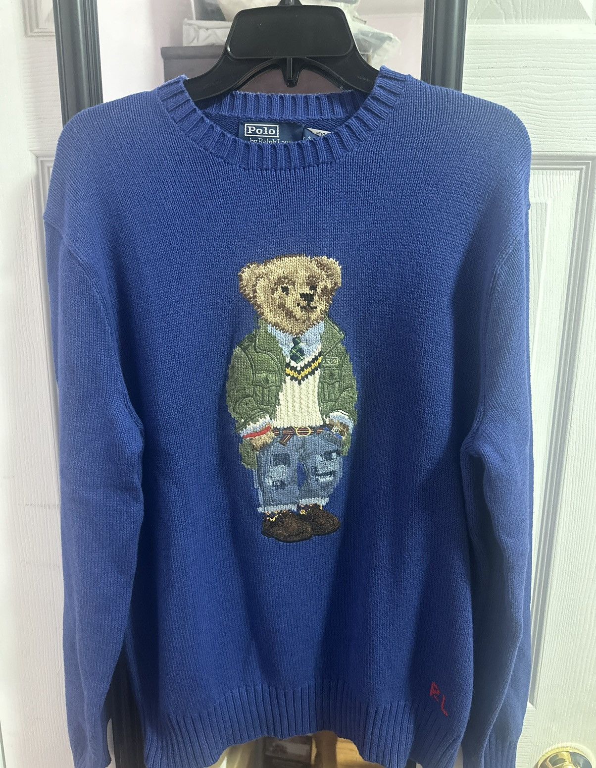Ralph Lauren Polo Bear Ribbed Sweater Medium