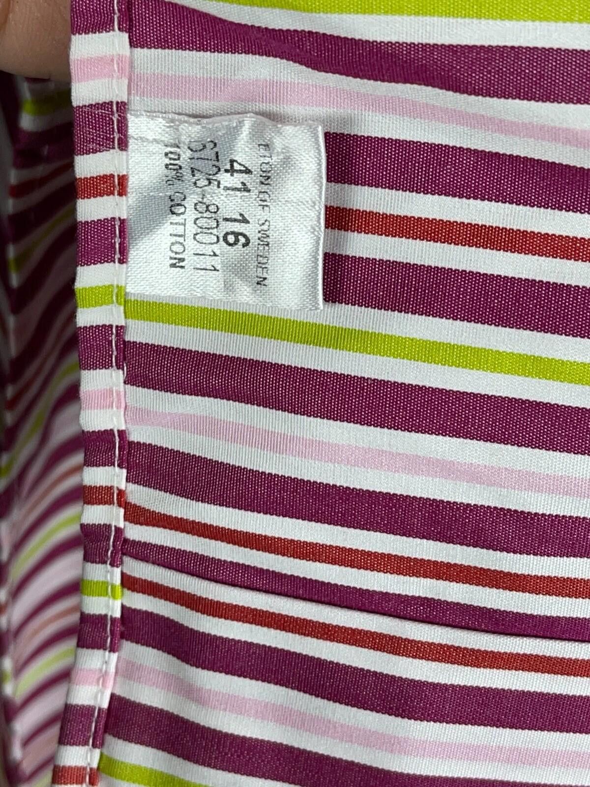 Eton Eton Ganghester Coloured Stripe Shirt Size 16 / 41 / L Size US M / EU 48-50 / 2 - 11 Thumbnail