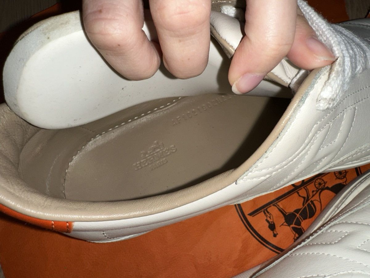 Hermes Hermès Avantage Sneakers White/Orange - Size 41-42 EU Size US 9 / EU 42 - 7 Thumbnail