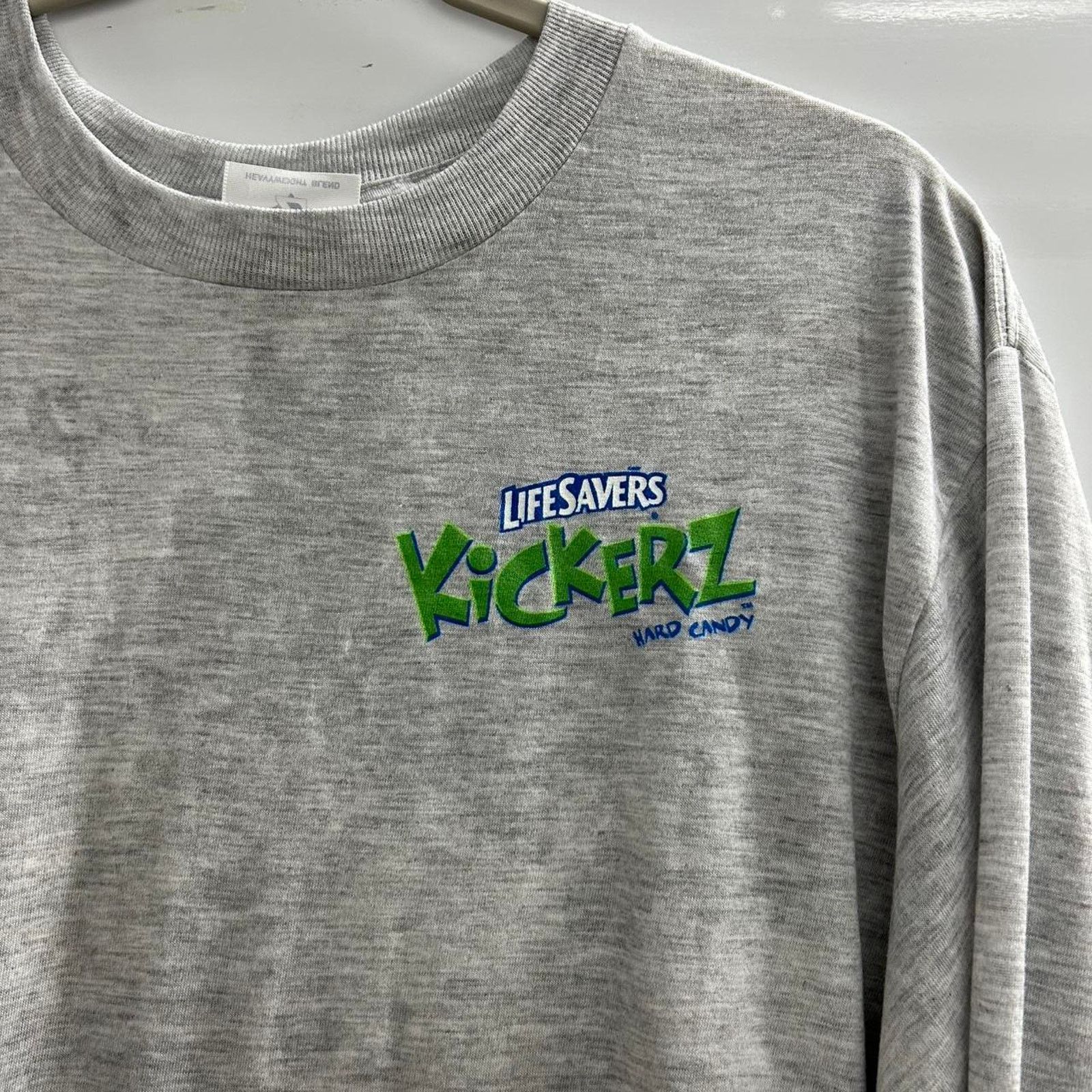 Jerzees Grey vintage thin Lifesavers Kickerz long sleeve shirt Size US XL / EU 56 / 4 - 2 Thumbnail